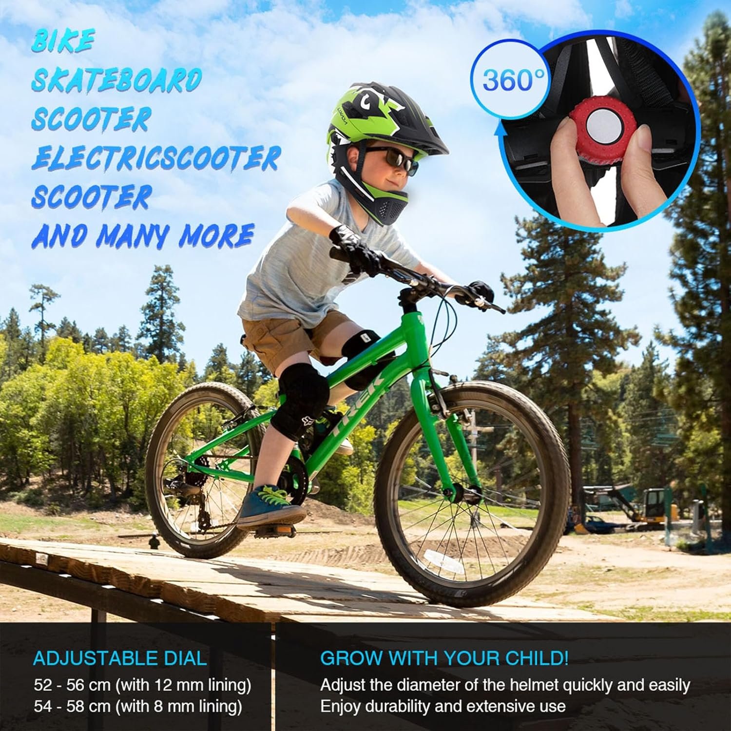 Lixada Kids Full Face Helmet Detachable Full Face Kids Bike Helmet Children Sports Safety Helmet for Cycling Skateboarding Roller Skating - Image 6