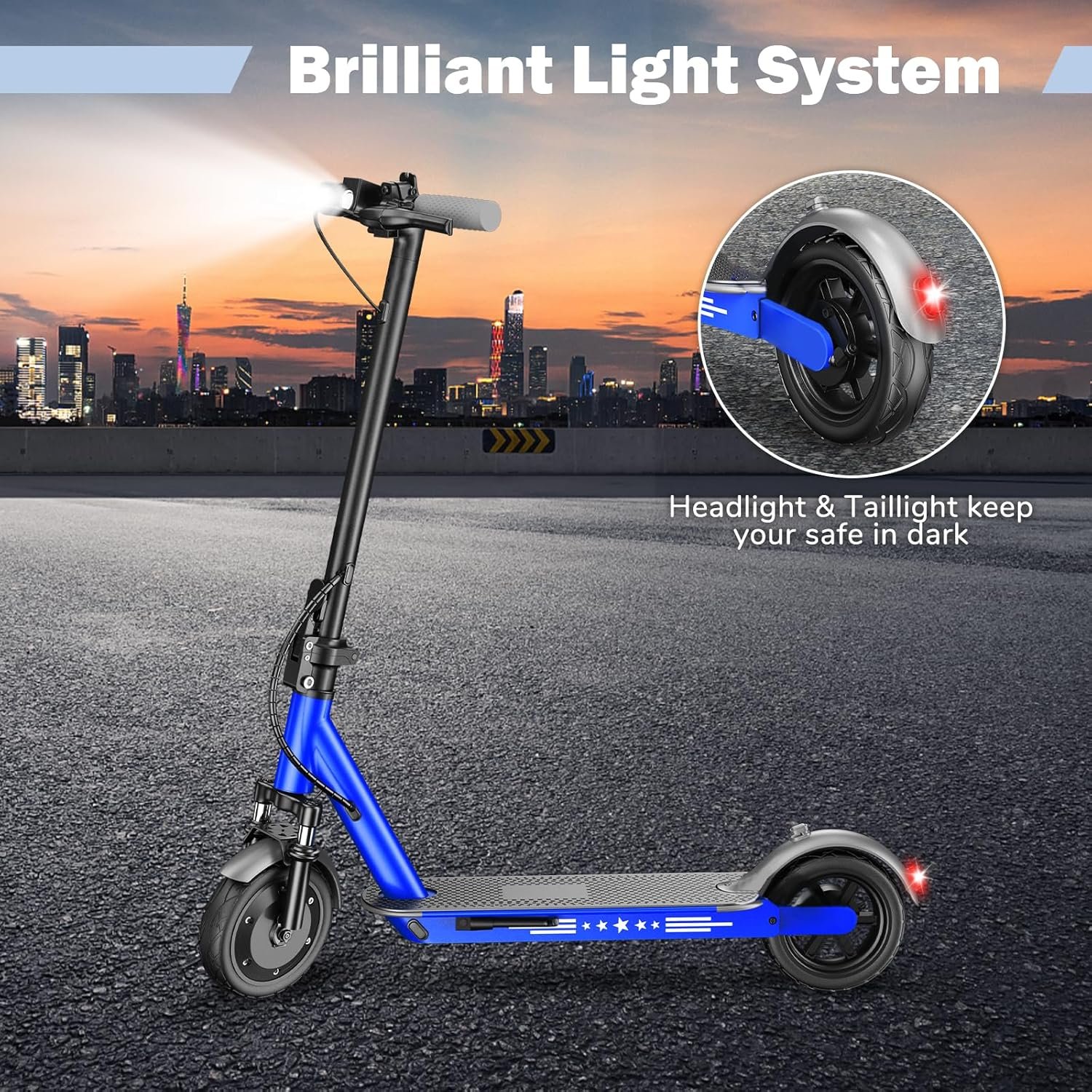 ApexSurge Electric Scooter for Adults,10" Solid Tires,350W Powerful Motor and Max 35/45KM Long Range,Top Speed 25KM/h,Dual Brake Stystem E Scooter, Lightweight and Foldable,APP Control,Max Load 120KG - Image 5