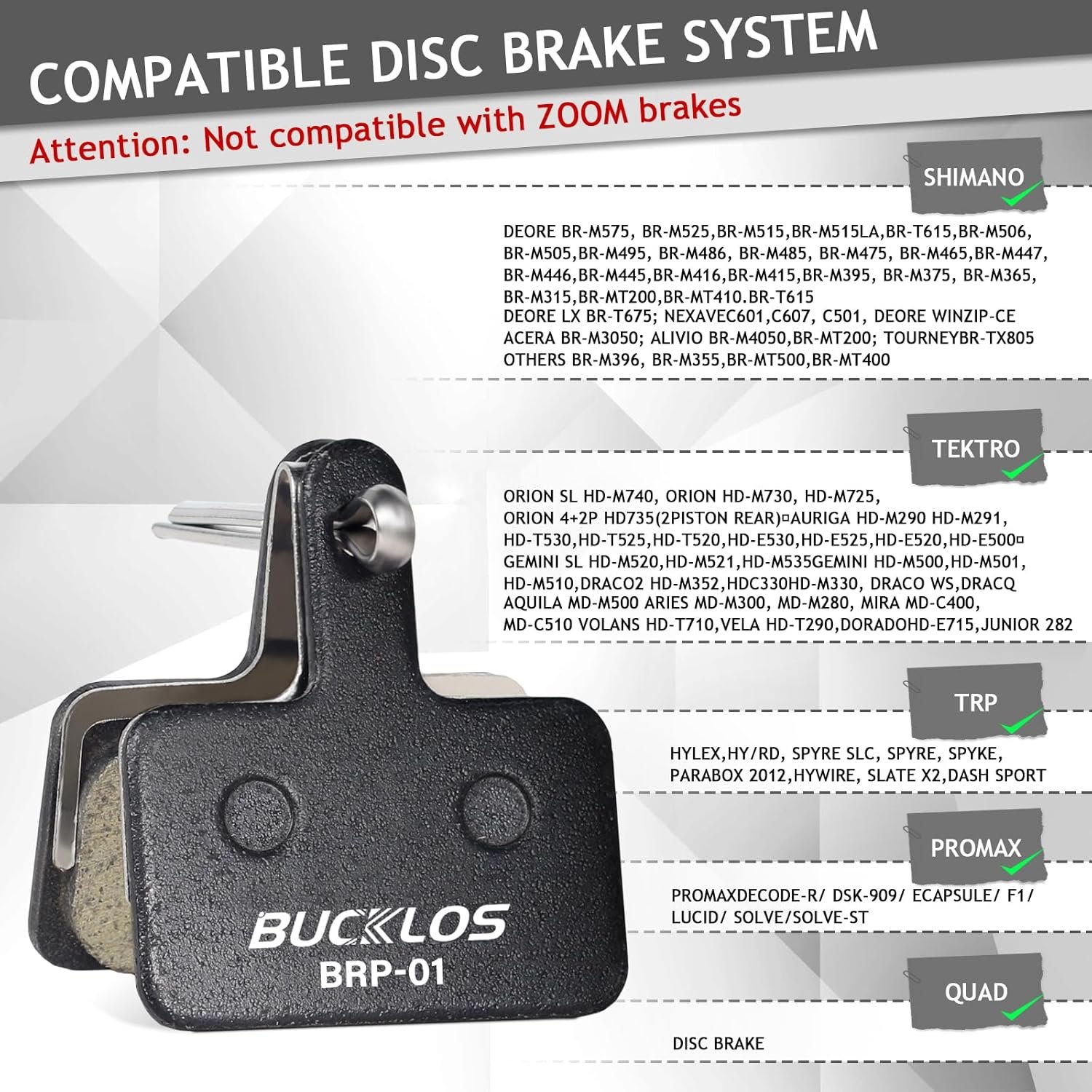 Bike Brake Pads 2 Pairs/4 Pairs for TRP Tektro Shimano MT200 Deore Br-M575 M525 M515 T615 T675 M505 M495 M486 M485 M475,Disc Brakes Pads for Bicycle Mountain/Electric/Road/MTB - Image 2