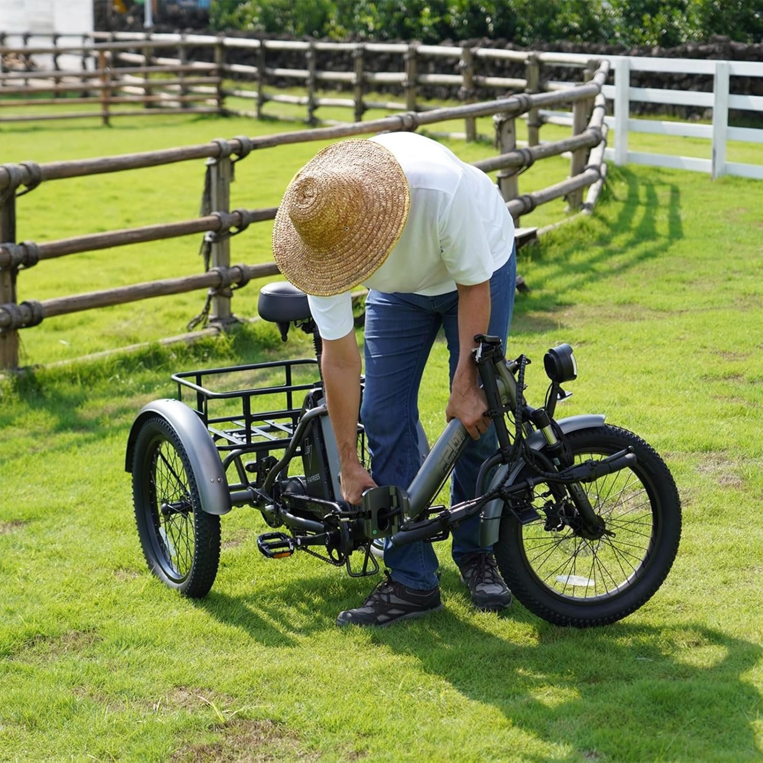 Fafrees F20 Mate E-Bike, 20-Inch Foldable Electric Trike, 18.2Ah/21AH/25AH Removable Battery, Electric Cargo Tricycle for Adults Senior, 15.5MPh, Range 110km/130km/150km - Image 2