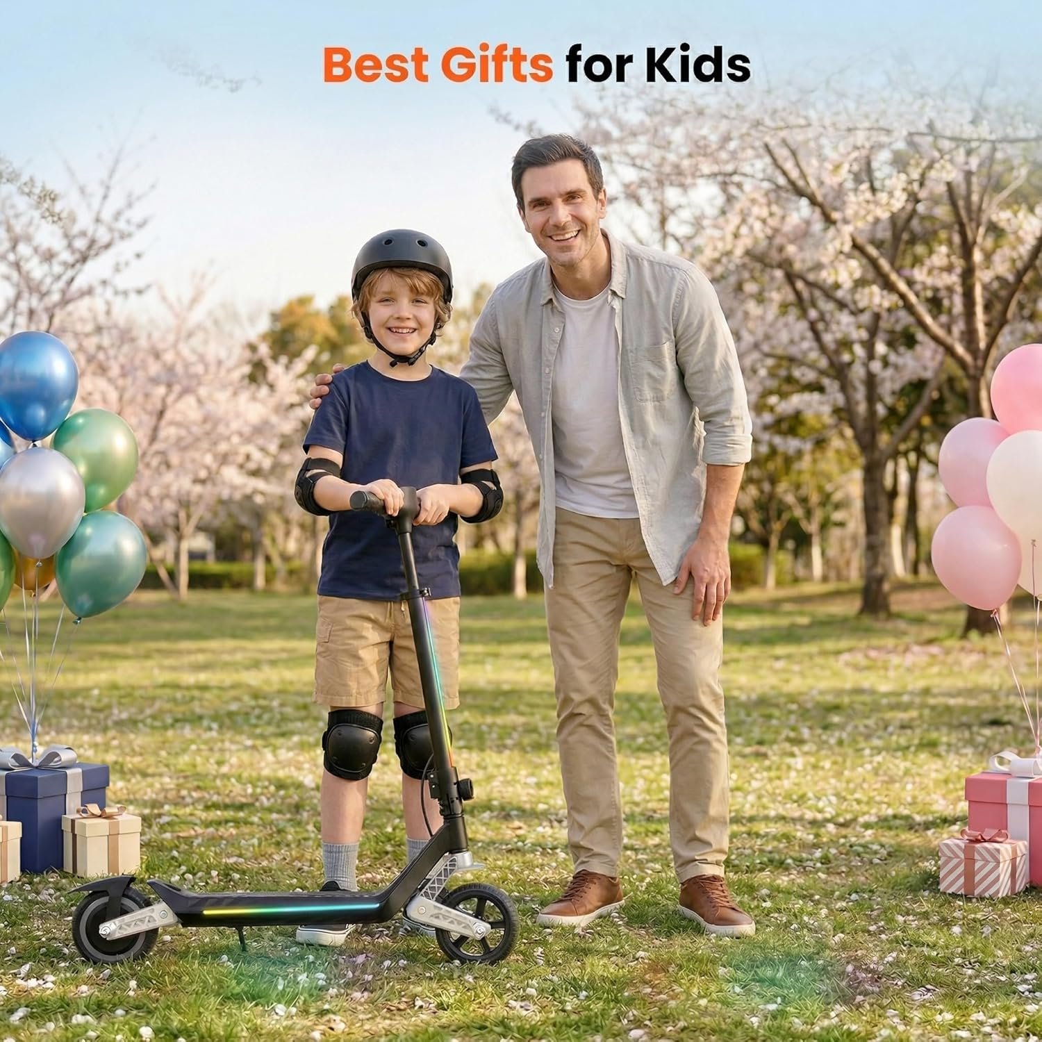 Electric Scooter for Kids, 6.5"Foldable E-Scooter for Ages 6-12 with Brakes & Dual Suspension, Up to 16 KM/H, Range 9 KM, Colorful LED Lights, Electric Scooter for Boys Girls - Image 7
