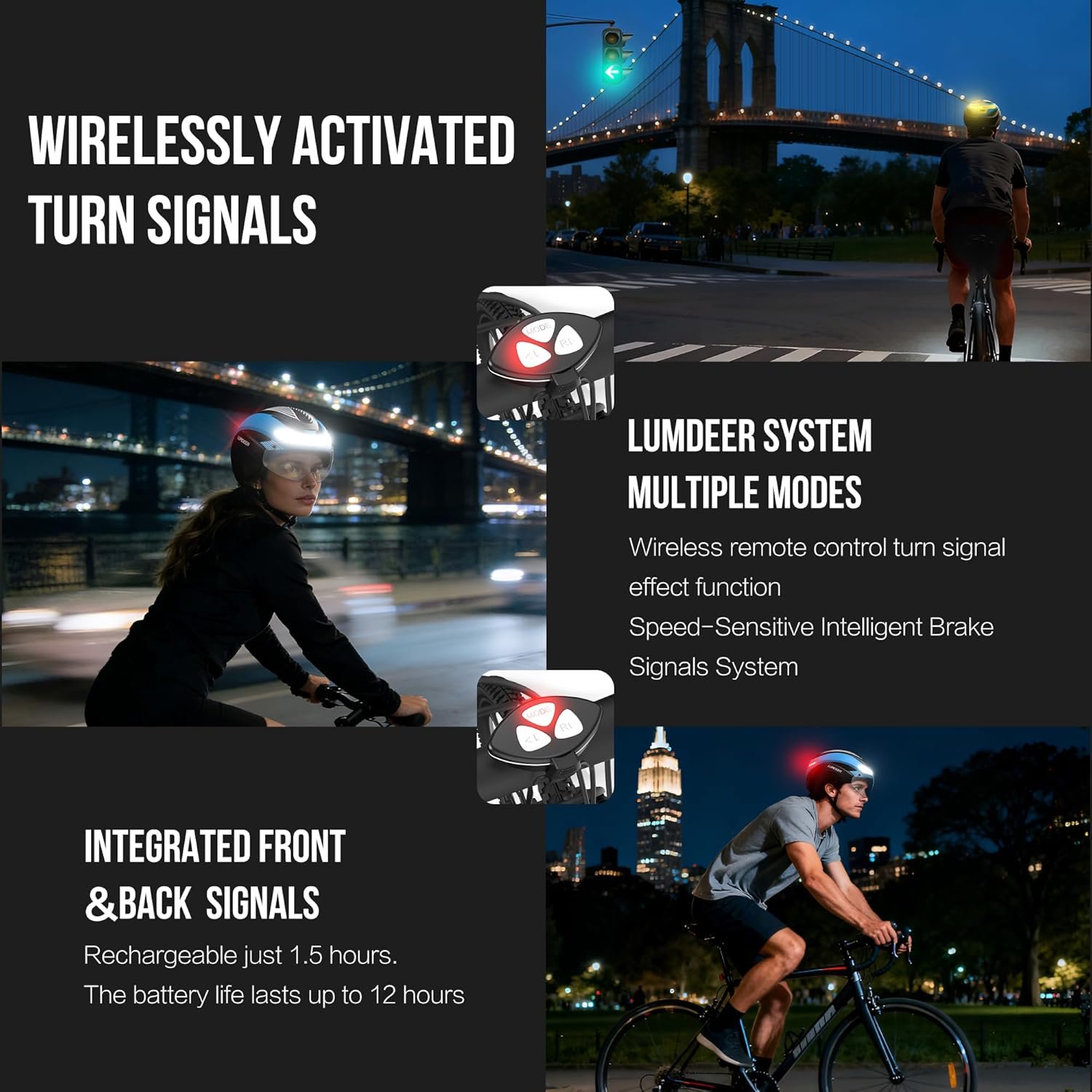 LUMDEER Bike Helmet Adults, Ebike Helmet NTA 8776 with Lights Front and Back & Turn Signals & Brake Light & Photochromic Visor, Urban Commuter Cycle Helmet for Men and Women - Image 5