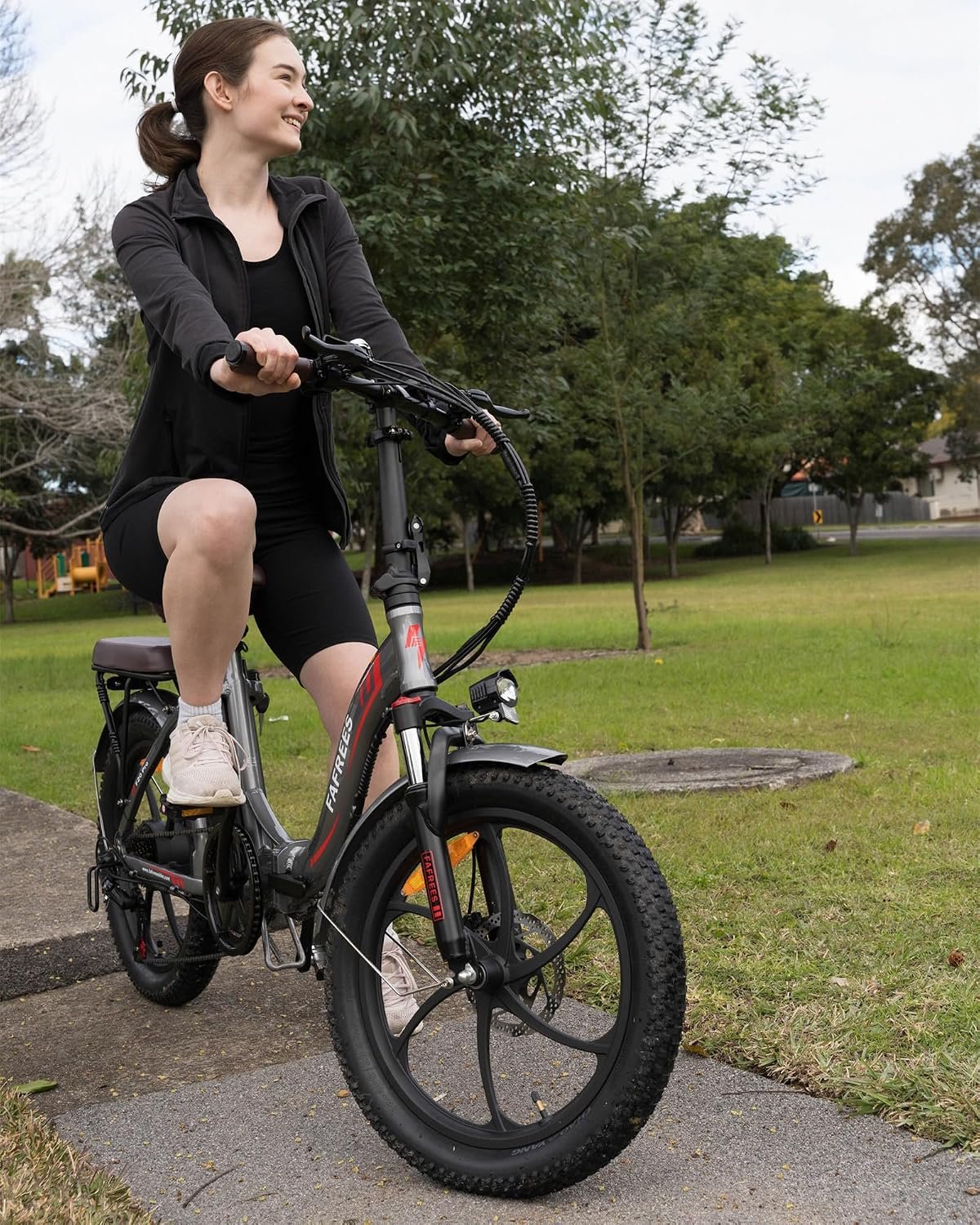 Fafrees F20 PRO Electric Bicycle, 20 * 3.0-inch Women Men Folding Electric Bike, 250W Electric Mountain Bike, 15.5mph, Low-Step Aluminum Alloy Frame, Range 90-120km - Image 8