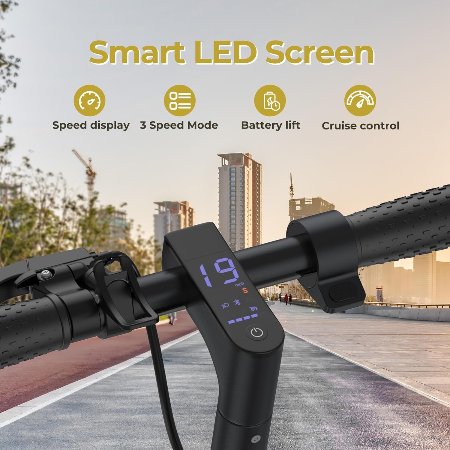 Electric Scooter, 350W Electric Scooter Adult with 25-35KM Range, Max Speed 25KM/H, 8.5" Solid Tire, Double Braking System for Adults and Teens - Image 7
