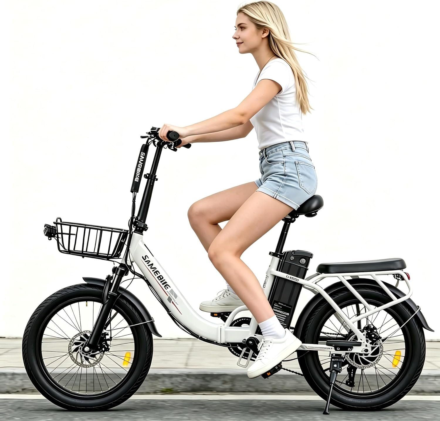 SAMEBIKE 20" Electric Bike for Adults,48V13AH Removable Battery,Max Speed 25KM/H, Top Power 250W Motor Folding E-Bike,Commuter Electric Bicycle for Women and Men
