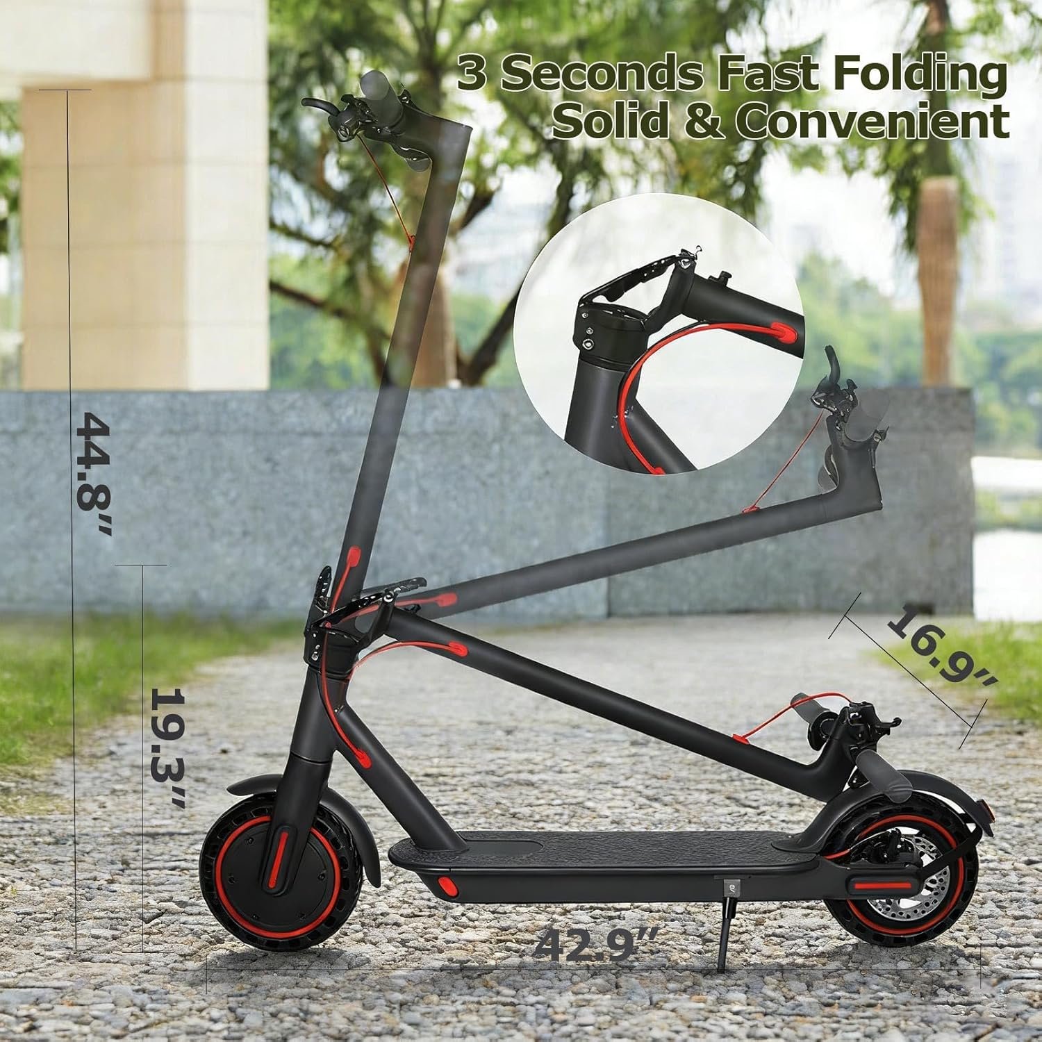 Electric Scooters Adult, 8.5/10Inch Electric Scooter, 3 Speed Mode, Foldable Electric Scooters with App, 25-30km Range, Double Braking Escooter,e Scooter for Adults Teens Gifts - Image 7
