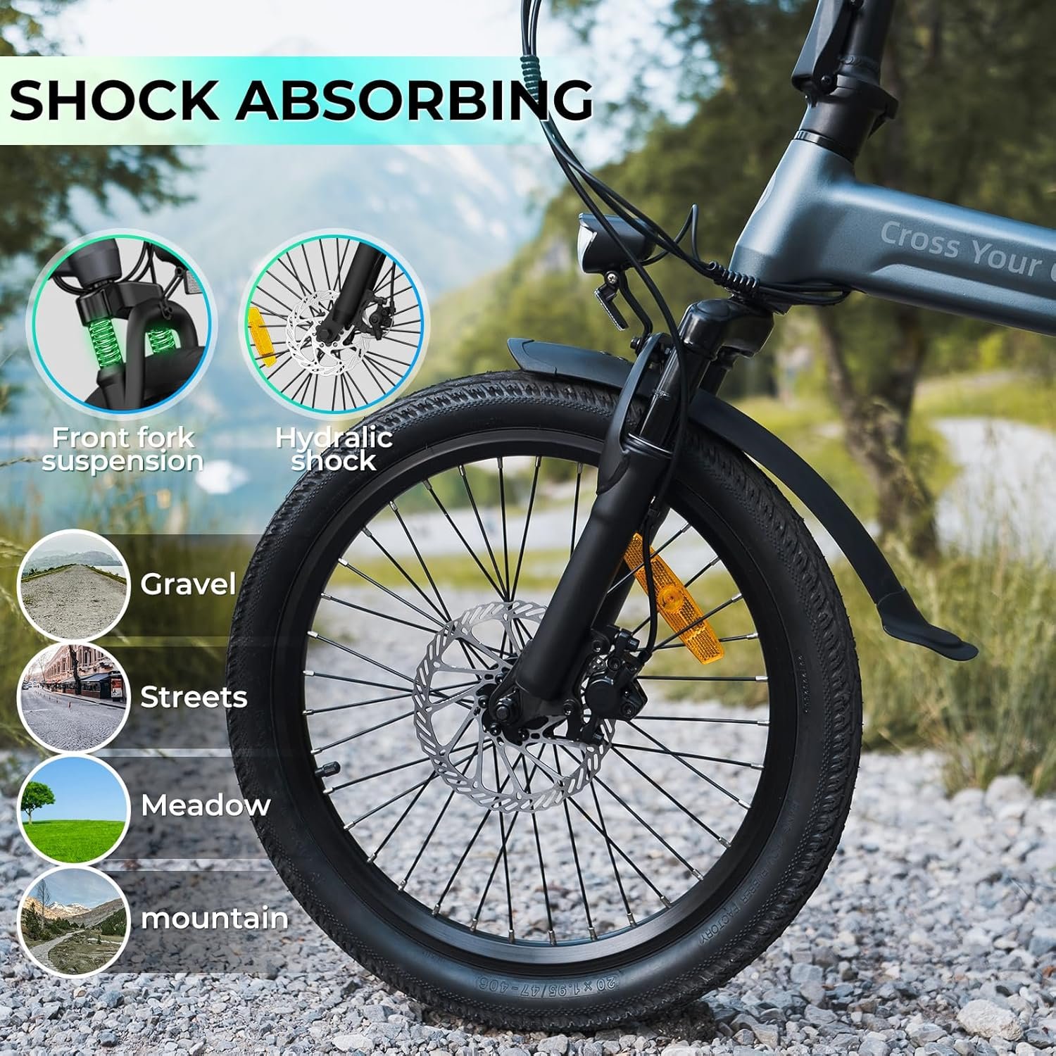 A Dece Oasis ADO Air 20S Folding E-Bike, 20" Electric Bike, Ultra Light Weight 18.5 KG Electric Bicycle, Carbon Belt/Adjustable Shock Absorption/LCD Display/Disc Brakes/APP Intelligent - Image 4