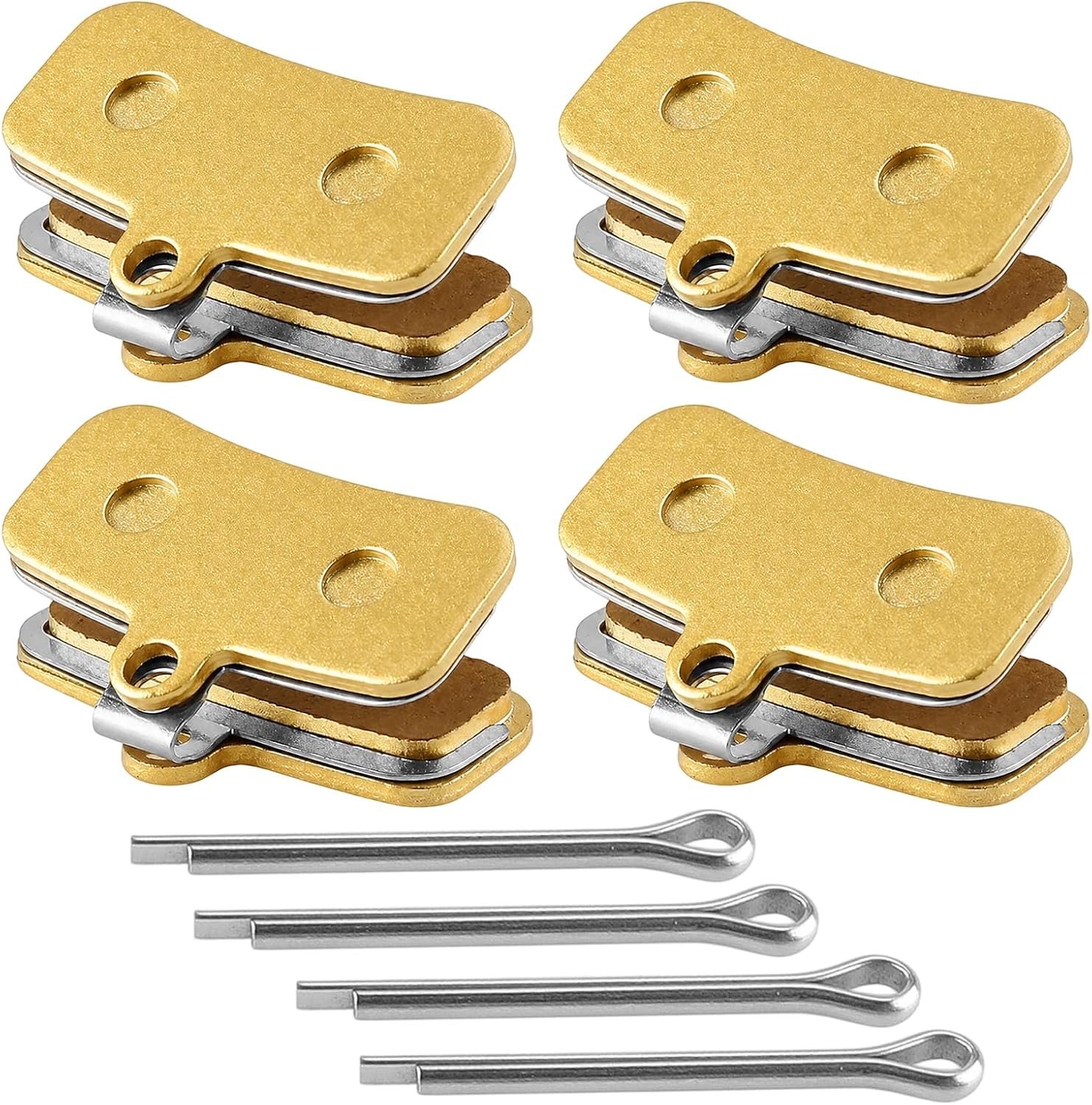 Electric Dirt Bike Brake Pads, High-Performance Braking System for Electric Motorbikes, Durable Replacement Parts for Off-Road Bikes, Set of 8 Pads in Yellow and Silver