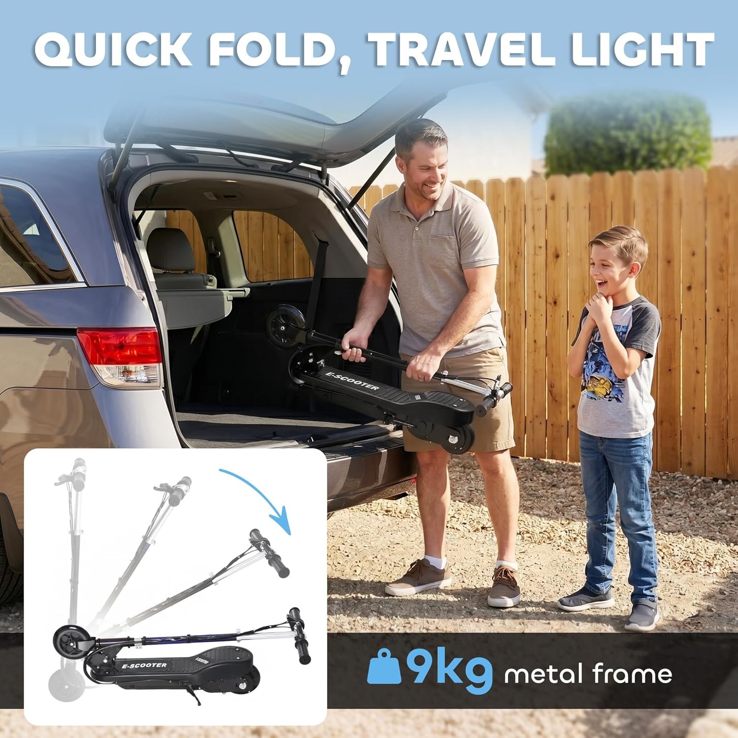 HOMCOM Kids Electric Scooter, 5.5 Inch Foldable Kids Scooter for Ages 7-14, 120W Motor, Up to 12km/h, 10km Range, Adjustable Height - Image 4