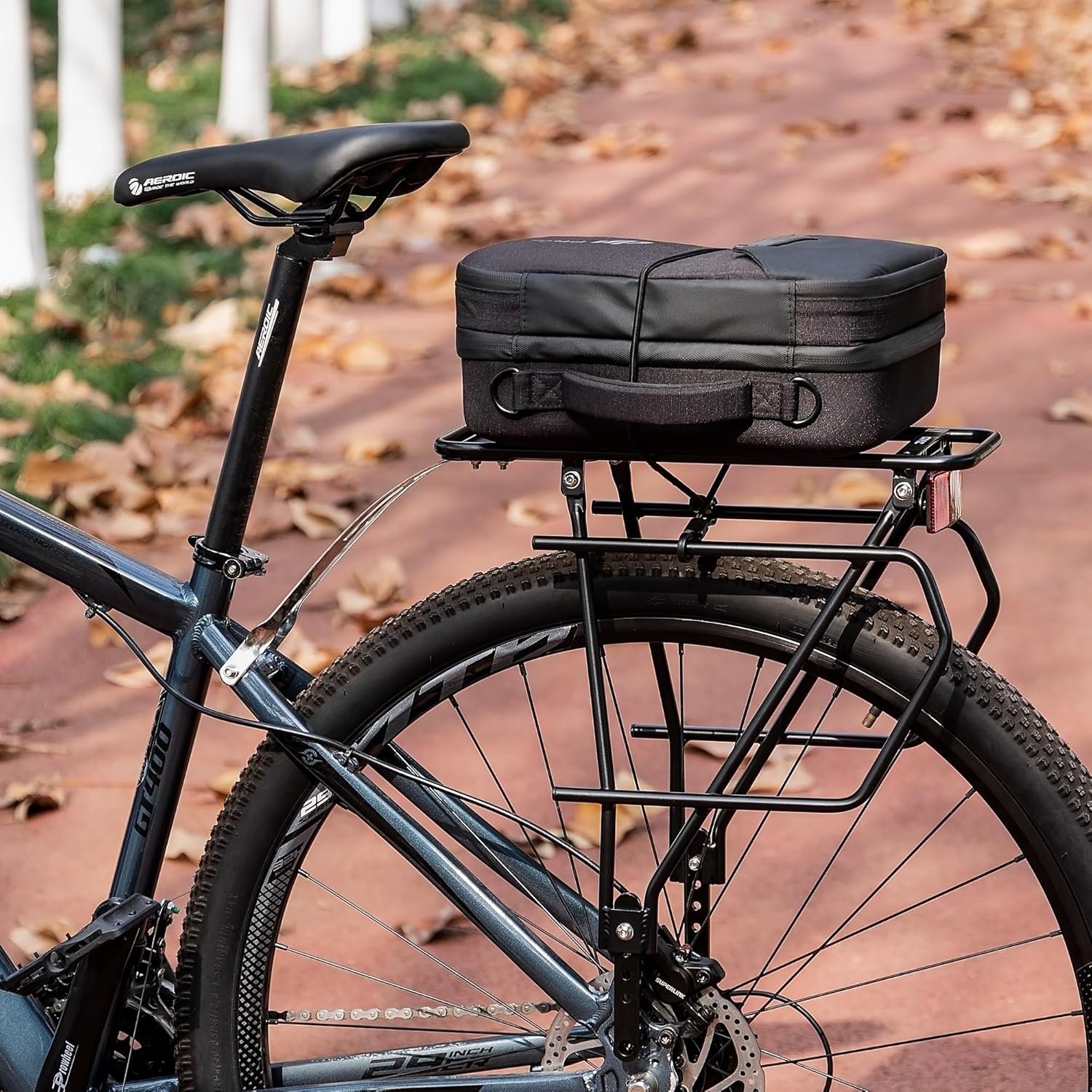 CXWXC Rear Bike Rack with Basket - Bike Cargo Rack for Disc Brake/Non-Disc Brake Mount - Bicycle Pannier Rack, Touring Carrier Rack fit 26”-29” and 700c - Image 2