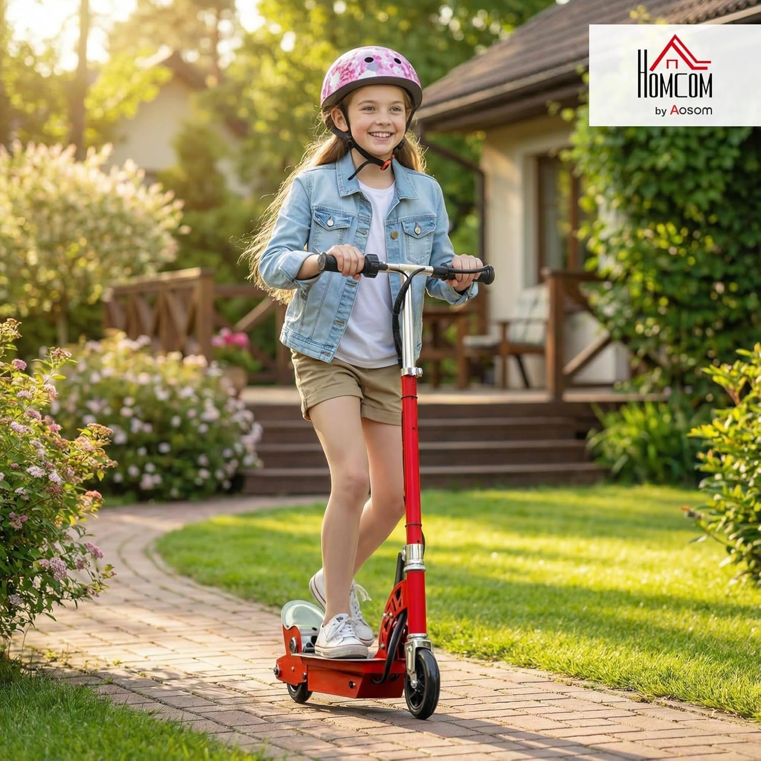 HOMCOM Electric Scooter for Kids, Folded Powdered Scooters for Ages 7-12 Years w/ 120W Motor, Up to 10km/h, 8km Range, Adjustable Ride on Toy - Image 2