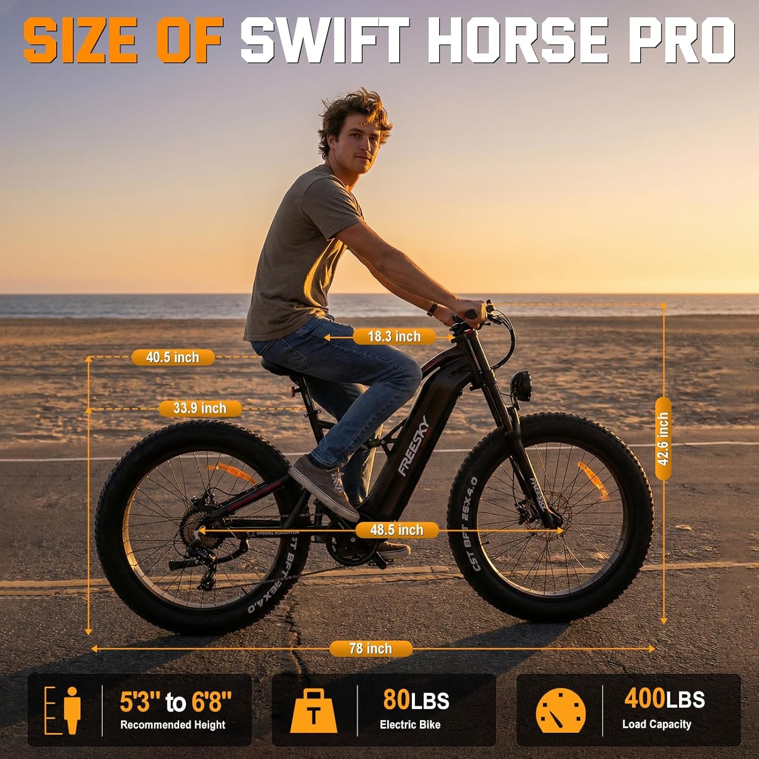 FREESKY 2026 Swift horse Ultra BAFANG Motor Electric Bike for Adults, 48V 35Ah Samsung Cells Battery Ebike 140 Miles, 26" Fat Tire Dirt Mountain E Bike, Full Suspension, UL 2849 Certified by TÜV - Image 6
