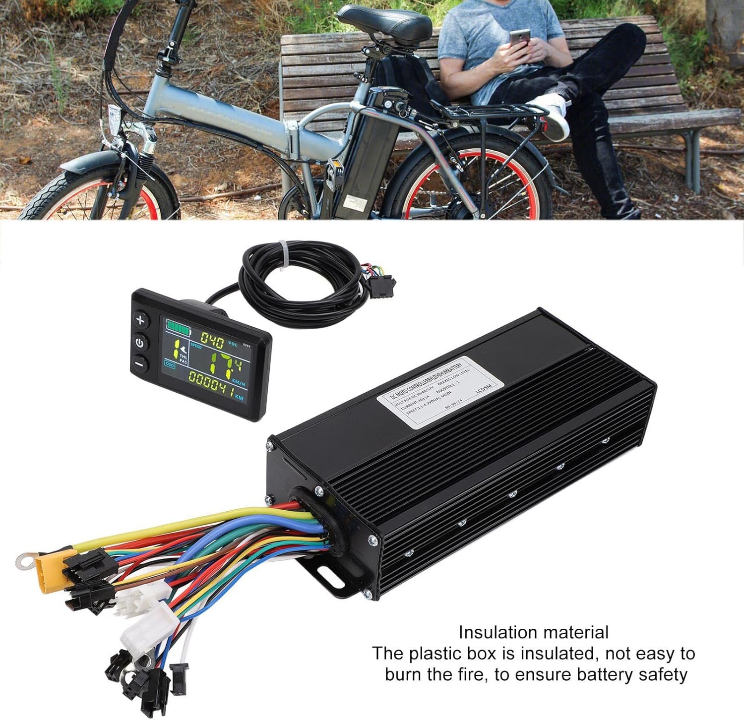 Electric Bike Brushless Motor Controller Kit, 36V 48V 52V 1500W 2000W 40A 3 Mode Sine Wave Controller S866 Color LCD Display Panel Kit - Image 7