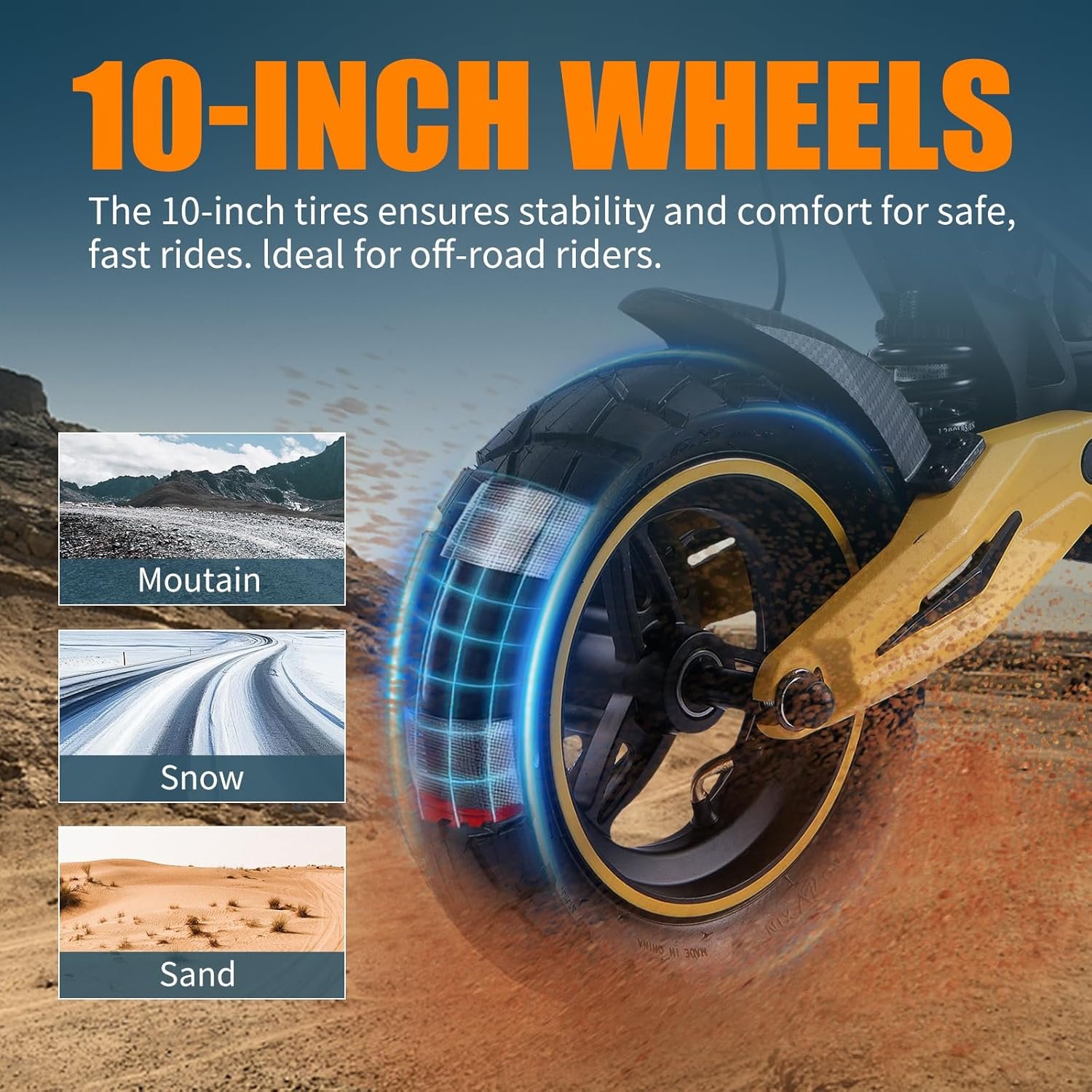 TWOFISH Electric Scooter for Adults, Foldable E Scooter with 48V 17Ah /60V 23Ah Battery, 50-70 km Range, 10"/12" Off-Road Tires, 150KG Load Capacity, with USB Charging and NFC Unlock - Image 4