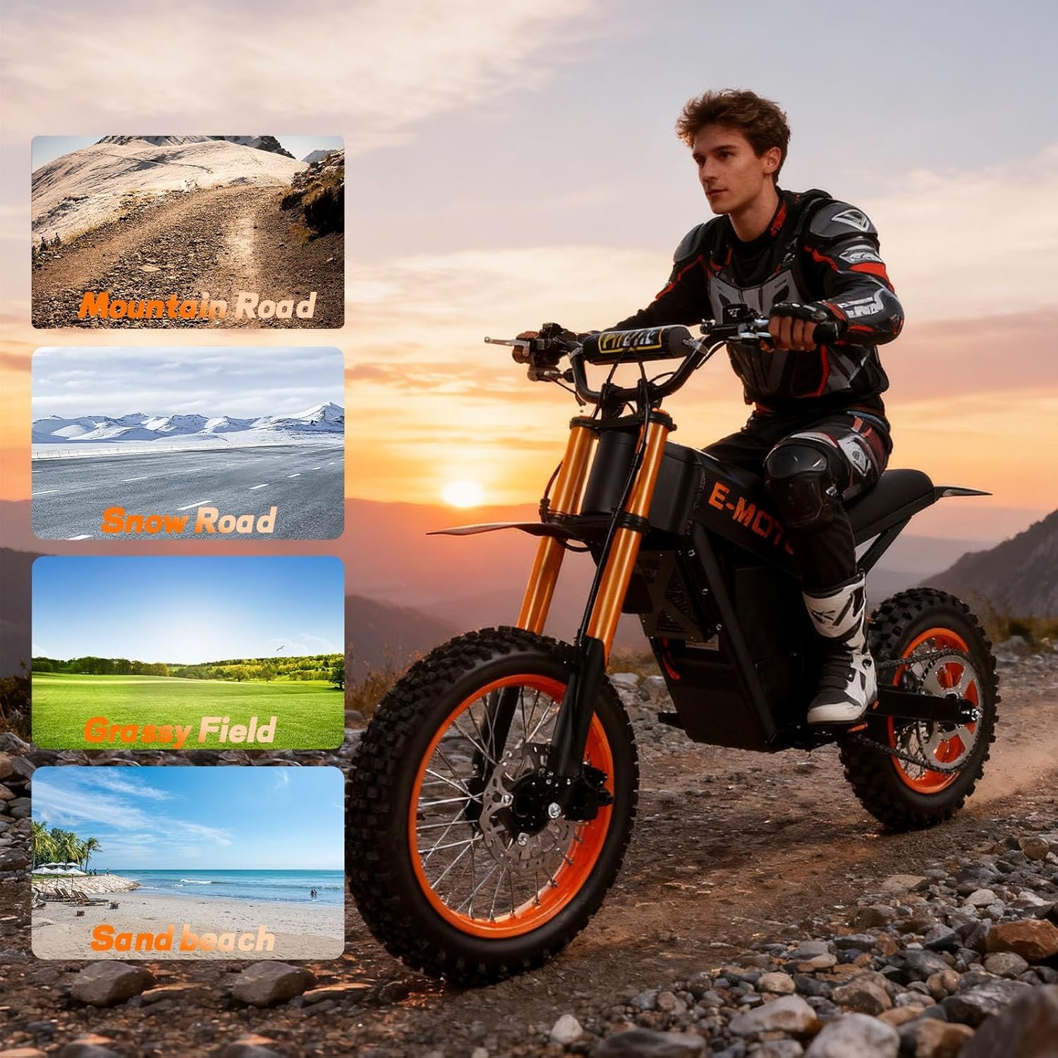 Electric Bike Adults Teens - 14"/12" 20*4"Fat Off road Dirt Bike, 48V 18Ah/20.8Ah Battery 45KM/60KM Long Rang Electric Bikes,Hydraulic Suspension & Brake Ebike,3 Riding Modes Electric-Dirt-Bike - Image 6