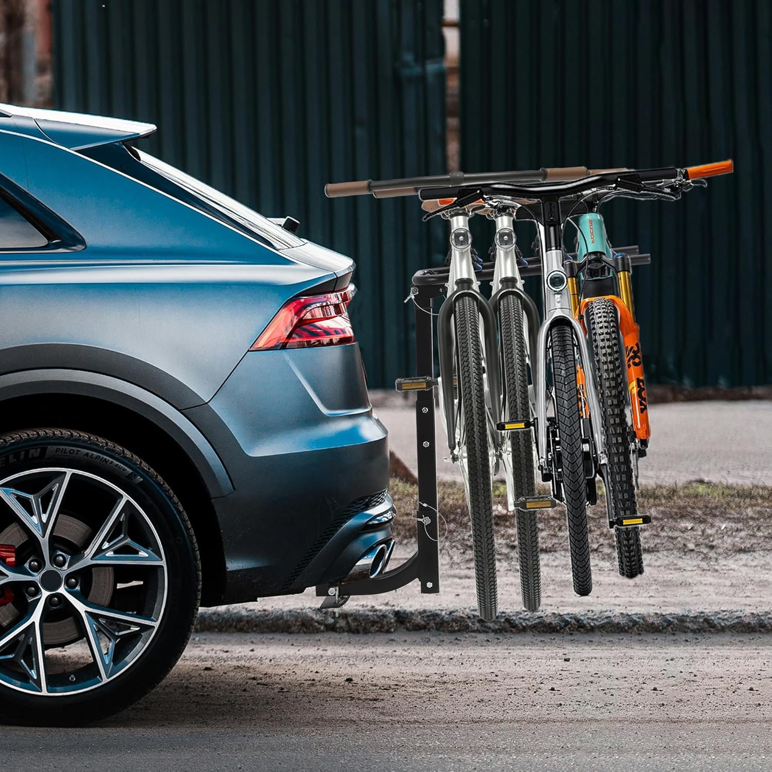 Car Bike Rack, Tow Bar Mounted Bike Carrier for 4 Bikes – Steel Bicycle Rack with Anti-Wobble Lock System, Hitch Tightener & Safety Straps, Easy Assembly for Cars, SUVs, MPVs & Vans – Black - Image 8