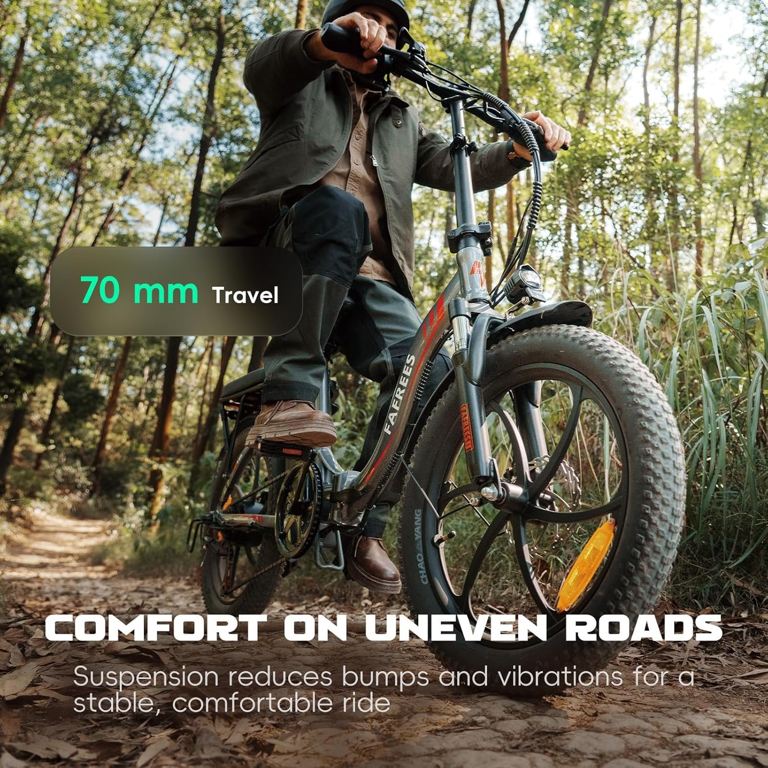 Fafrees F20 Electric Bike for Adults, 20 INCHES Folding E-Bike 250W, 36V 16AH/18AH Removable Battery, 7-Speed City Electric Bicycle - Image 7