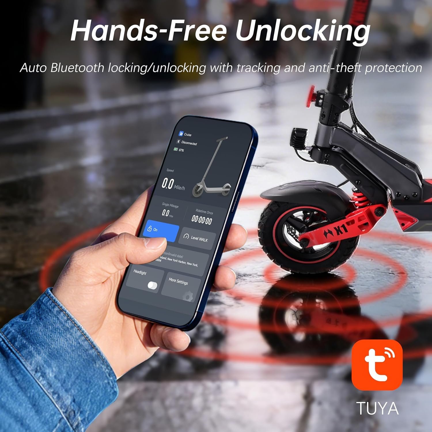 D3 Off Road Electric scooter for Adult - 10 Inches High-Speed Motor, 48V Smart BMS 80KM Long-Rang, Frong&Rear Suspension and Brake System, 150kg Max Load - Image 7