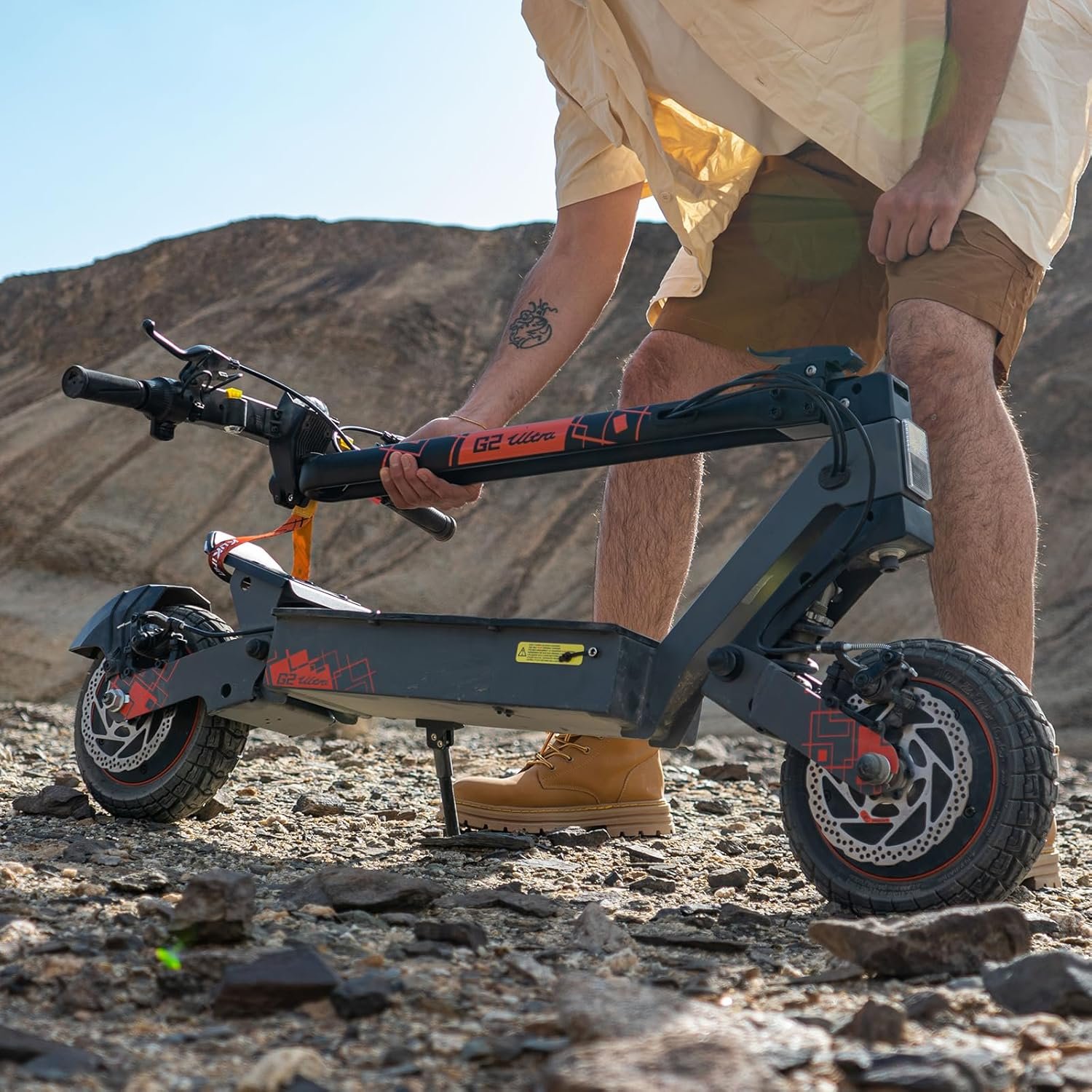 KuKirin G2 Ultra Electric Scooter for Adults, Long Range Foldable E Scooter, 48V 18Ah Battery, Up to 55km Range, Dual Motor Control, 10-Inch Tubeless Tyres, Dual Suspension, Touch Display, IPX4 - Image 6