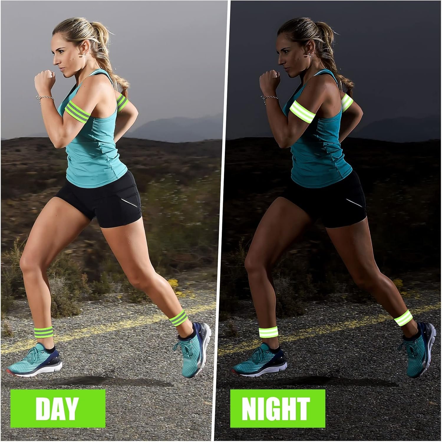 URAQT Reflective Wrist Strap, Running Safety Gear Wristbands, High Visibility Bike & Ankle Bands Reflector Armband, Self-adhesive Reflective Bands for Night Sports & Dog Walking - Image 4