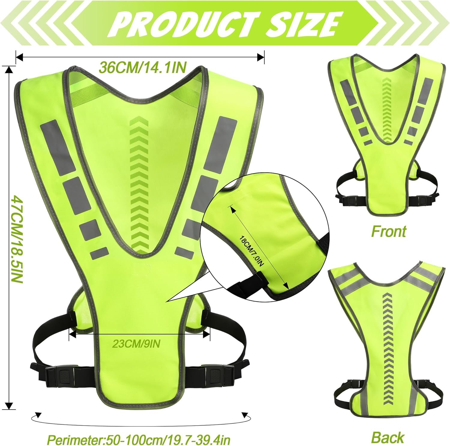 Uncle Paul Reflective Gears - Safety Vest High Visibility for Running Cycling Dog Walking Sports with Pocket for Adults Kids - Image 2