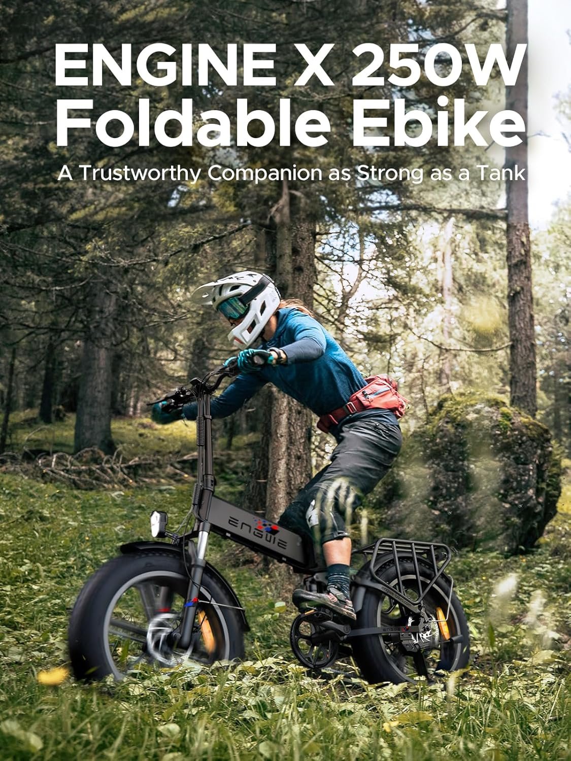ENGWE Folding Electric Bike 250W E-Bike Adult, 20"×4.0" With Thick Off-Road Tyres, 48V 13Ah Replaceable Lithium Battery Range Up To 120KM, 25KM/H 7-Speed Full Suspension Ebike - Image 8
