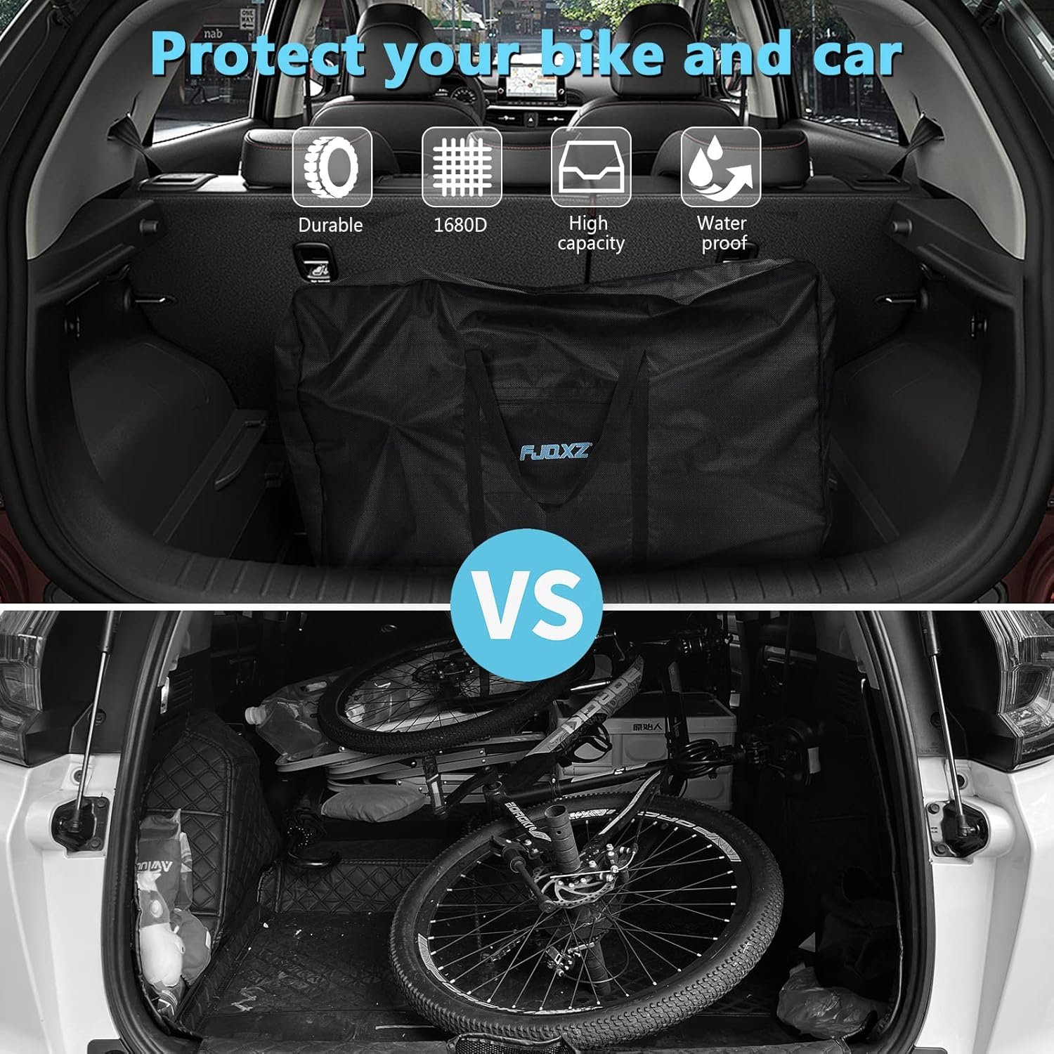 Folding Bike Bag 26 inch, Bicycle Travel Bag Waterproof Bike Case for Air Travel, Car, Shipping (26inch) - Image 7