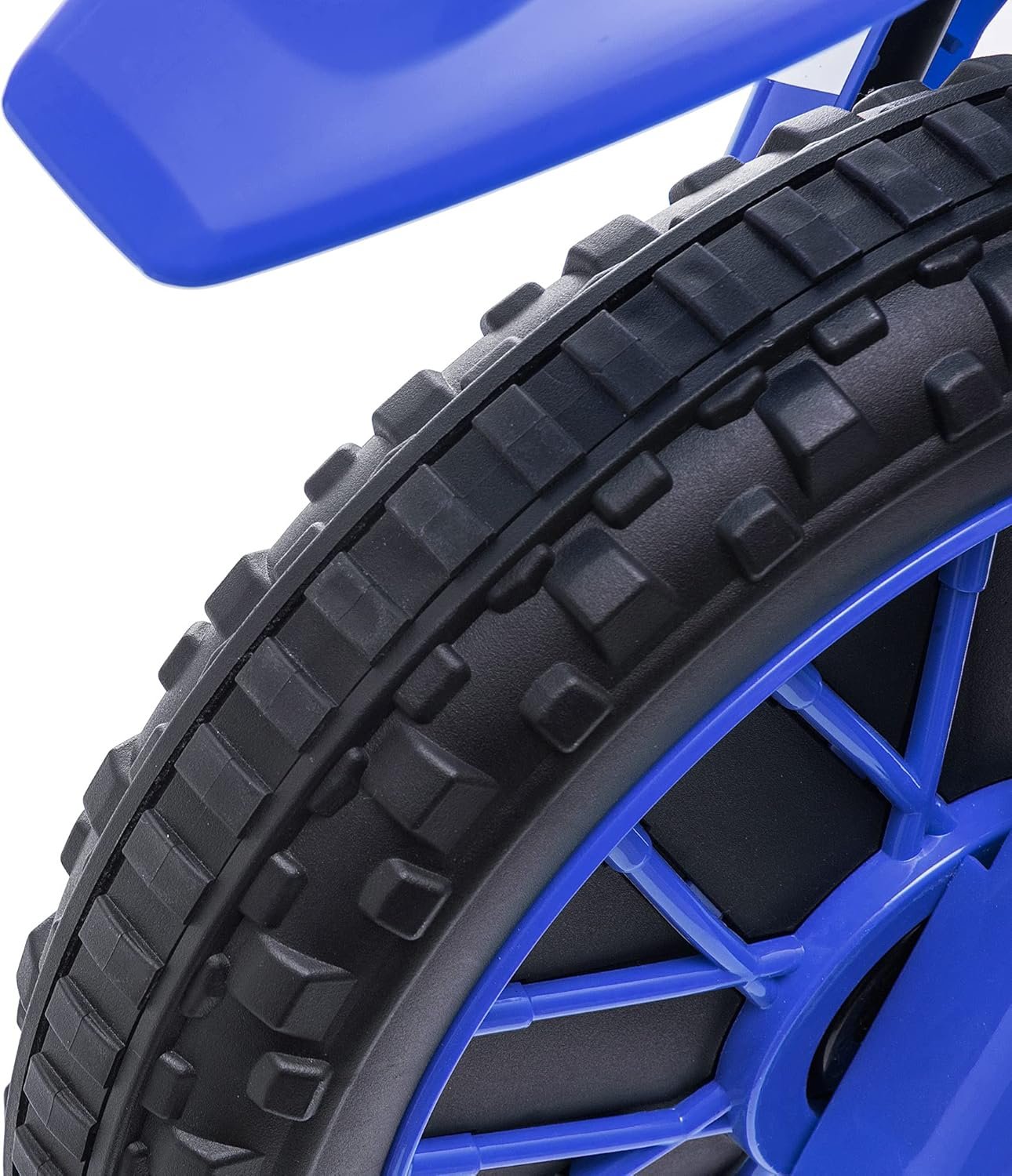 HOMCOM Kids Electric Motorbike, 12V Battery Powered Kids Motorbike for Boys and Girls with Training Wheels, Start-up Button, Pedal, for Ages 3-5 Years - Blue - Image 9