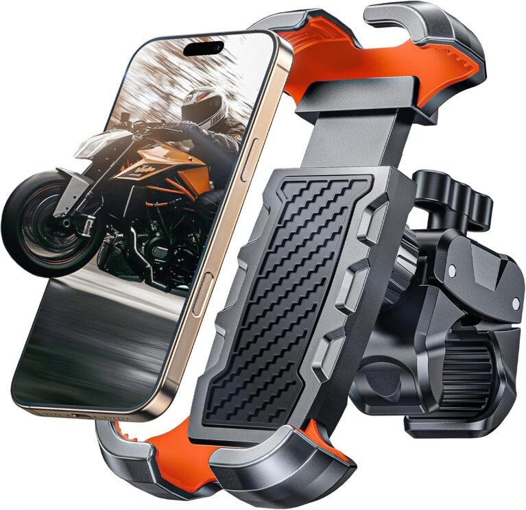 CIRYCASE Bike Phone Holder with [Heavy-Duty Clamp], [All-Around Secure] Motorbike Phone Holder for Bike Bicycle Motorcycle Handlebar Ends, [1s Put & Take] Bike Phone Mount for 4.7"-6.8" Phones