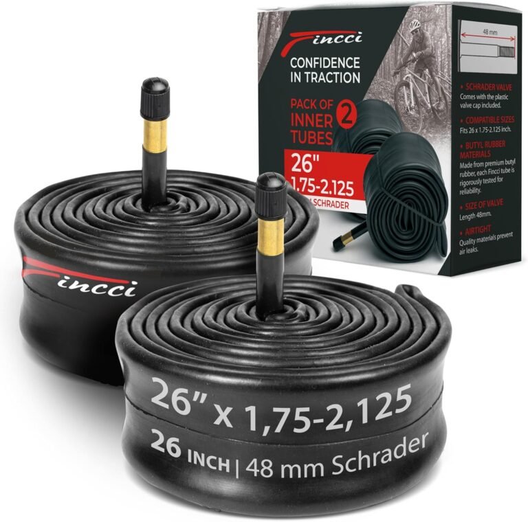 Fincci Pair Bike Inner Tube 26 x 1.75 x 1.95 x 2.0 x 2.125 with 48 mm Schrader/Presta Valve - Inner Tubes 26 inch, 2PCS 26" 47/57-559 Bike Tyre Tube for MTB, Mountain, Road, Hybrid & Electric Bike