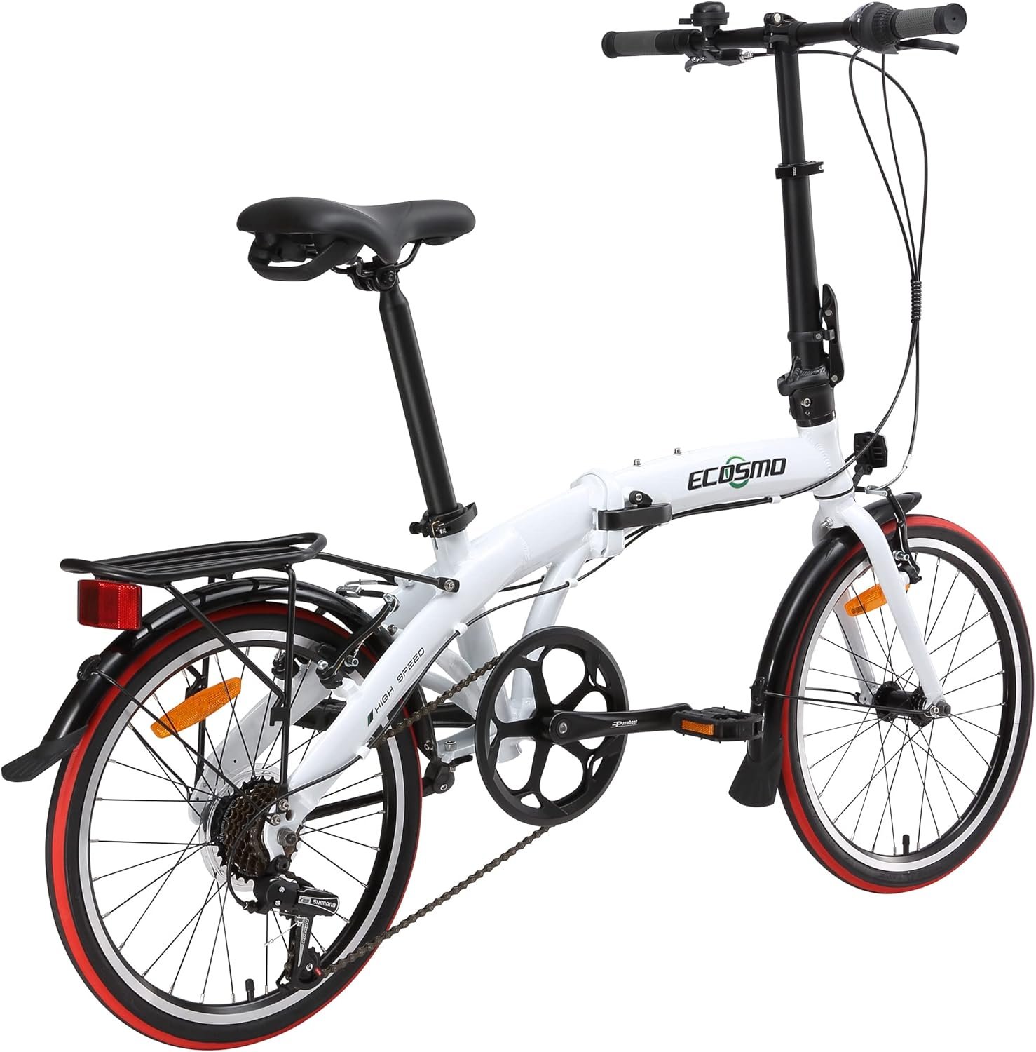 ECOSMO 20" Lightweight Alloy Folding City Bicycle Bike, 12kg, Made with 7 SP SHIMANO Gears, Small fold up size - 20AF09 - Image 3