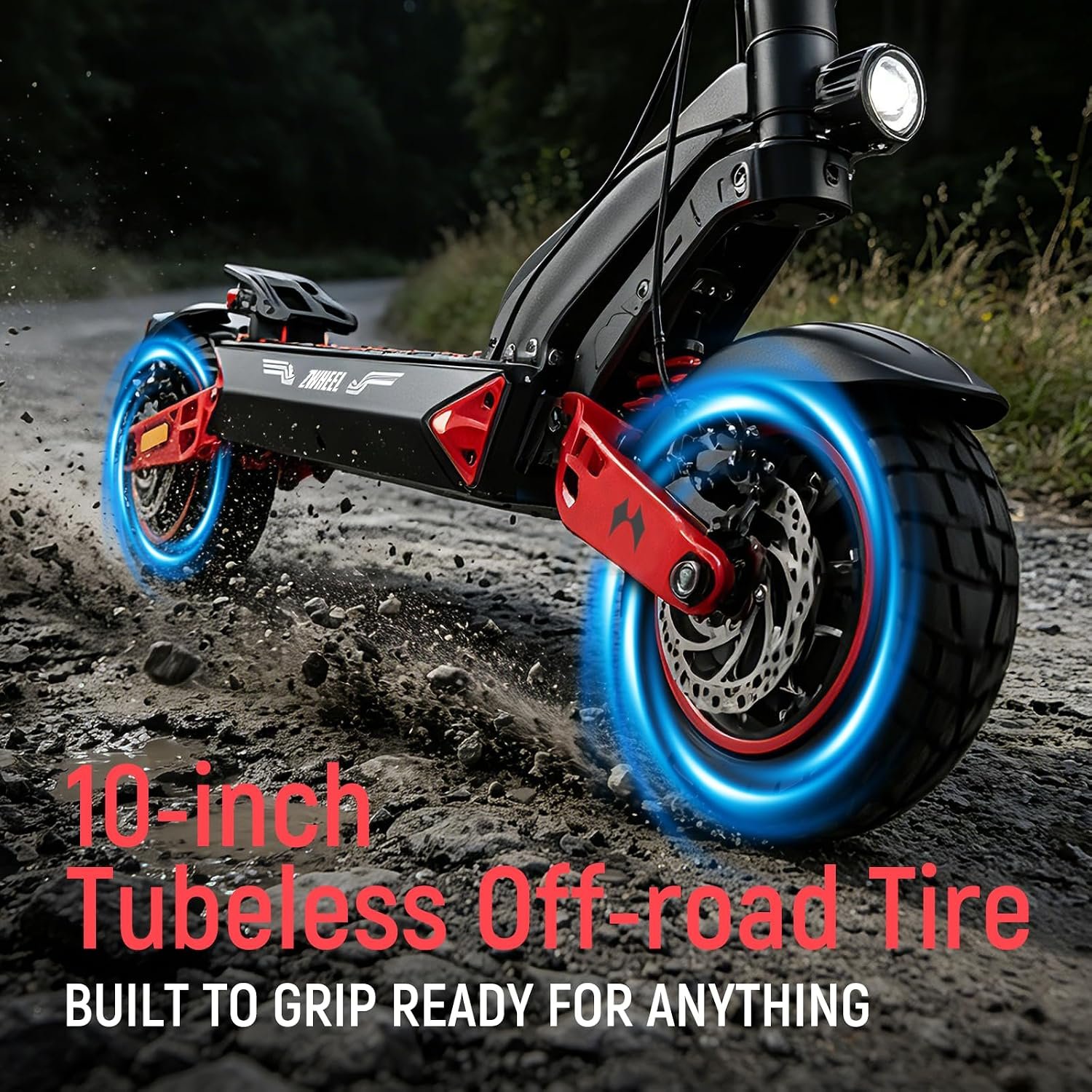 Electric Scooter Adult with 34 Miles Range, 10" Tubeless Off-Road Tyres, 720Wh lithium battery, Dual Suspension & Full LED Turn Signals Foldable Electric Scooter - Image 3