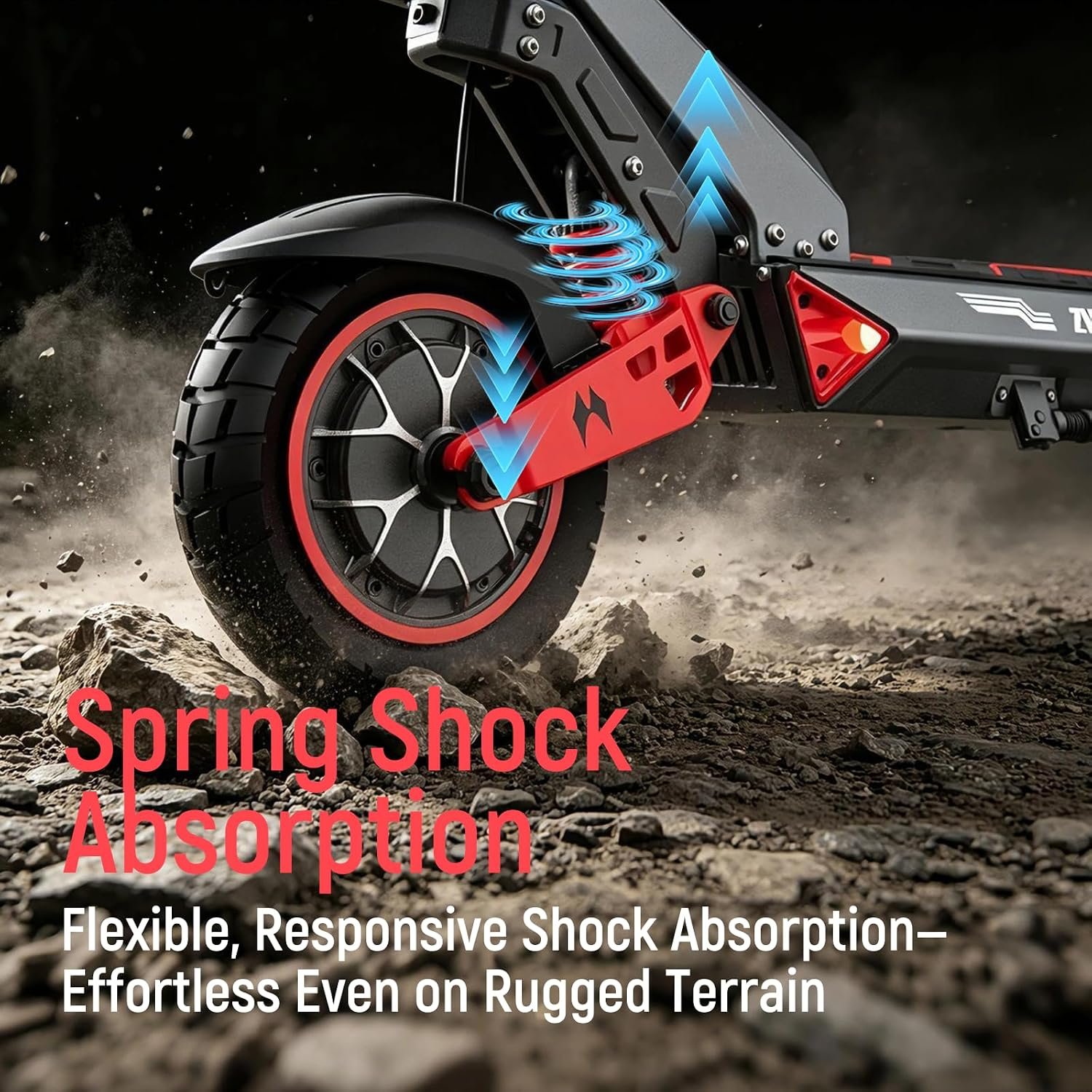 Electric Scooter Adult with 34 Miles Range, 10" Tubeless Off-Road Tyres, 720Wh lithium battery, Dual Suspension & Full LED Turn Signals Foldable Electric Scooter - Image 5