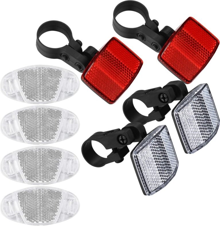 LJHOME 8 Pcs Bike Reflectors Front and Back, Bicycle Wheel Spoke Reflectors Bracket, Cycling Reflectors, Bike accessories for Mountain Bike Wheels