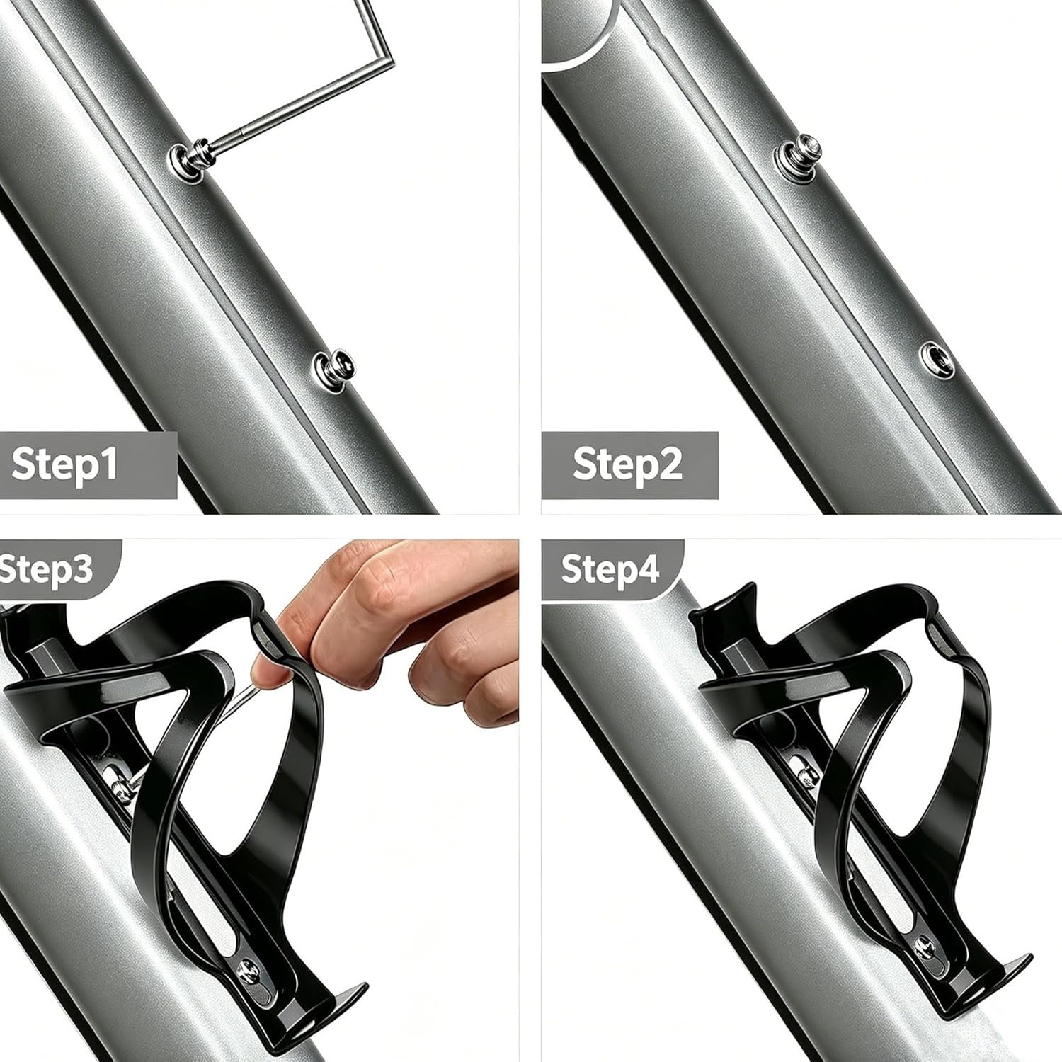 Black Bike Water Bottle Cage, Lightweight Water Holder for Bike, Sturdy & Secure Grip, Durable Bicycle Bottle Cage for Road Mountain City Cycling - Image 9