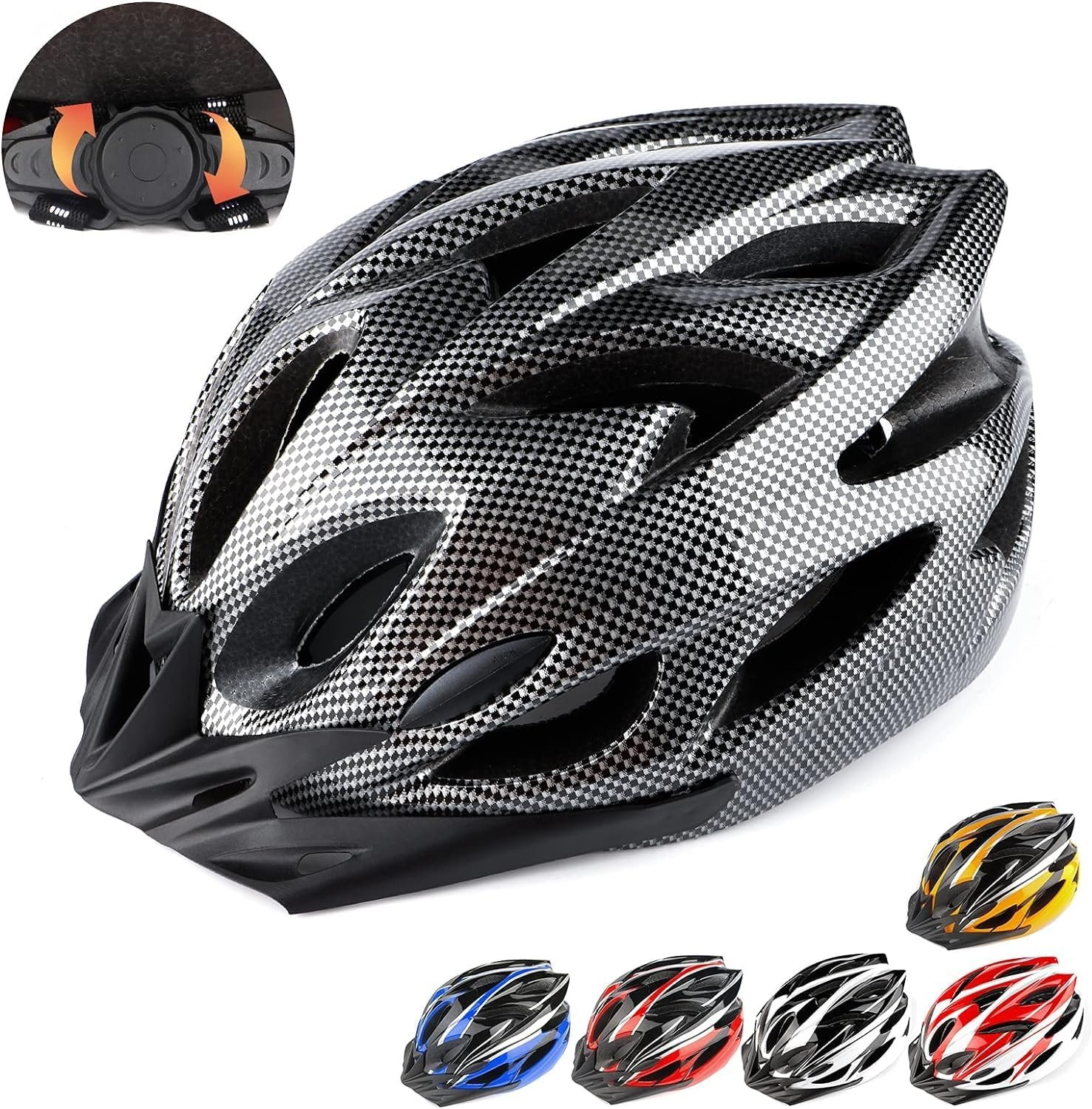 Cycle Helmet, Lightweight Bicycle Helmet, Adjustable Mountain & Road Bike Helmets for Adults, 18 Vents with Adjustable Strap & Detachable Visor for Mens Womens(Head Sizes58-62cm) - Image 2