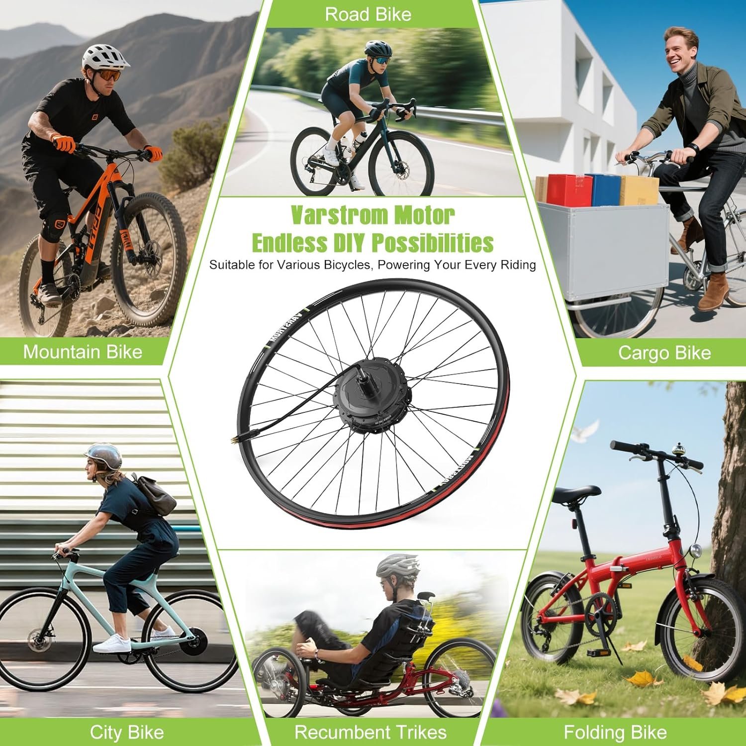 125EVH 125XVH Electric Bike Conversion Kit – 48V 20" 26" 27.5" 29" Front & Rear Hub Motor Ebike Conversion Kit with Upgraded Controller, LCD Display, PAS Sensor & Optional Battery - Image 9