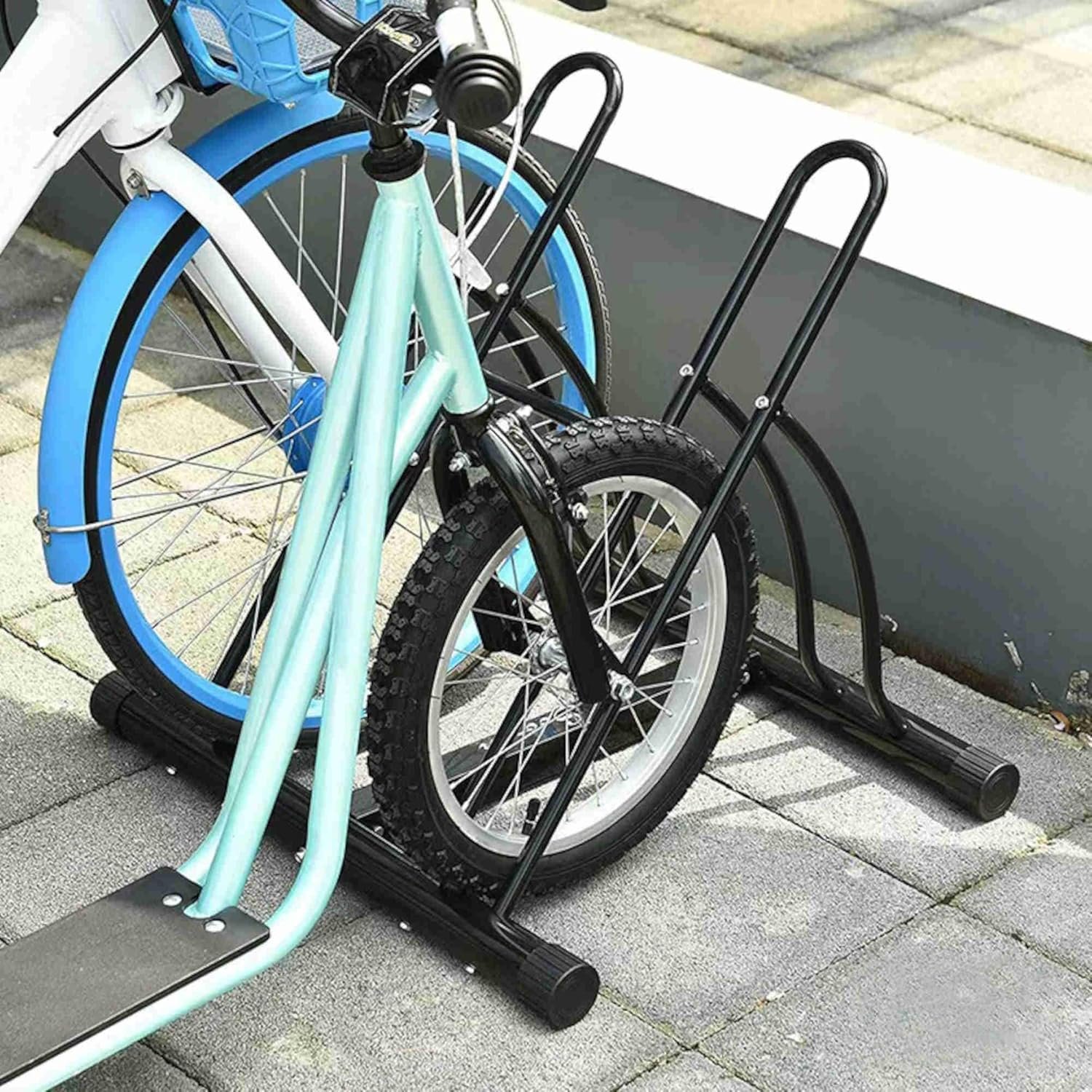 Oypla Double Heavy Duty Bike Bicycle Floor Parking Stand Holder Storage Rack - Image 7
