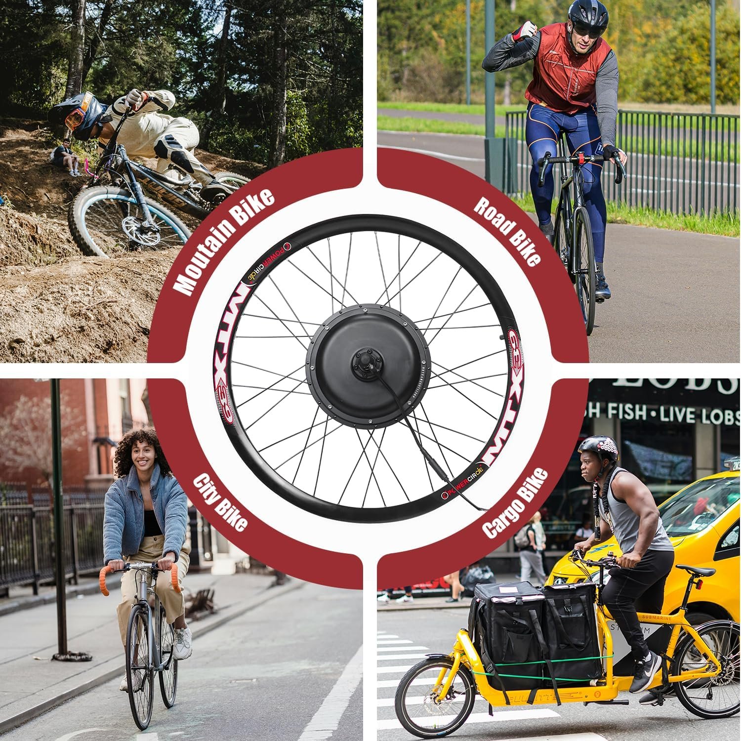 48V 27.5 Inch 30A Controller MTX Rim Rear Wheel E-Bike Conversion Kit, Electric Bicycle Motor Kit with LCD Display & PAS, Programmable Brushless Gearless Motor, Waterproof cable for Mountain Bike - Image 6