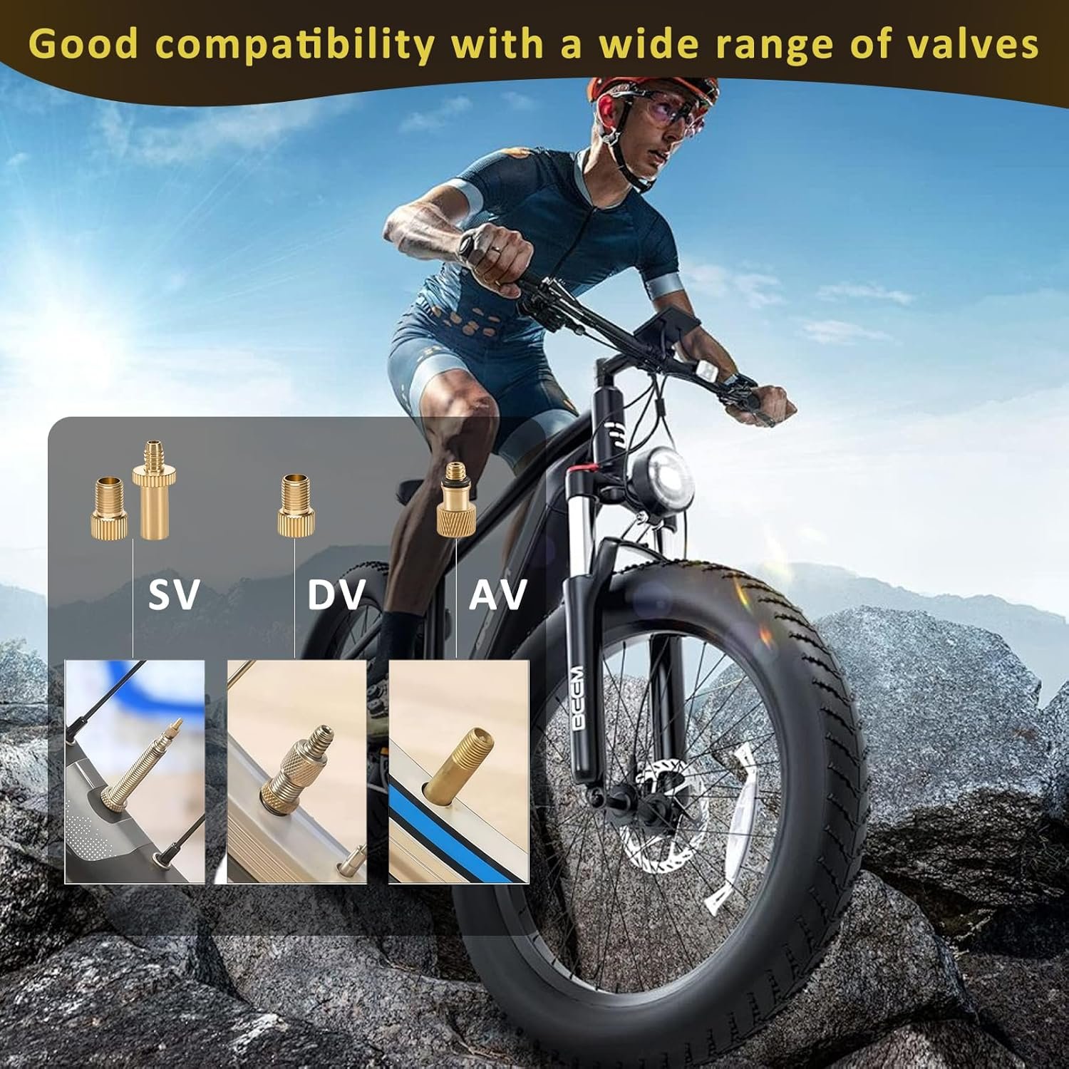 33Pcs Bike Pump Adapter Set, Bicycle Metal Valve Adapter Kit with Extension Pipe, for Balls/Bikes, DV SV AV Bicycle Air Pump Inflation Needle Nozzle Kit - Image 5