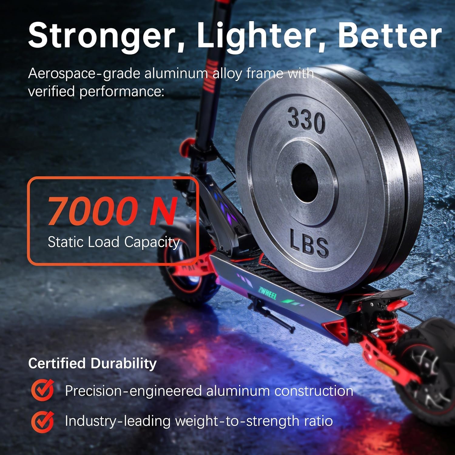 D3 Off Road Electric scooter for Adult - 10 Inches High-Speed Motor, 48V Smart BMS 80KM Long-Rang, Frong&Rear Suspension and Brake System, 150kg Max Load - Image 6