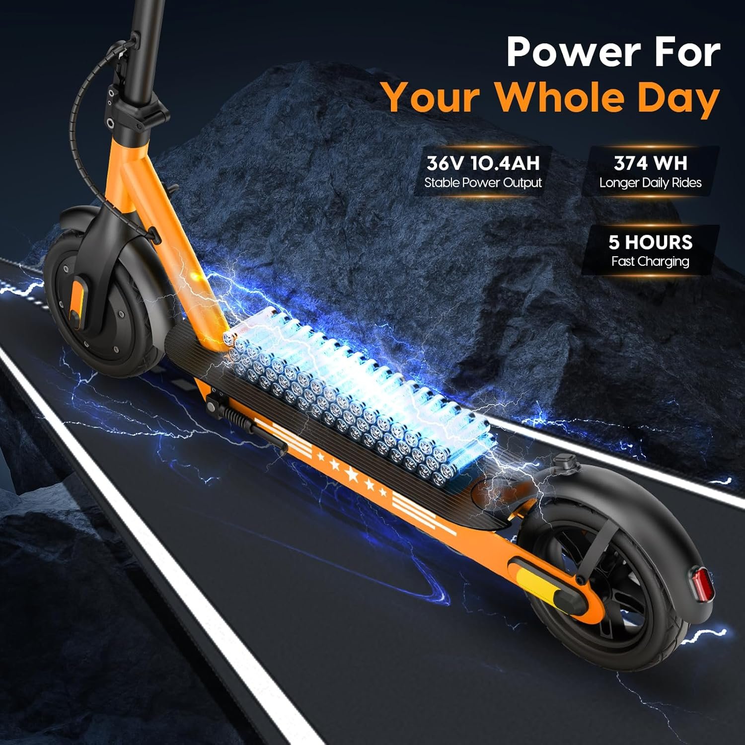 ApexSurge Electric Scooter for Adults,10" Solid Tires,350W Powerful Motor and Max 35/45KM Long Range,Top Speed 25KM/h,Dual Brake Stystem E Scooter, Lightweight and Foldable,APP Control,Max Load 120KG - Image 4