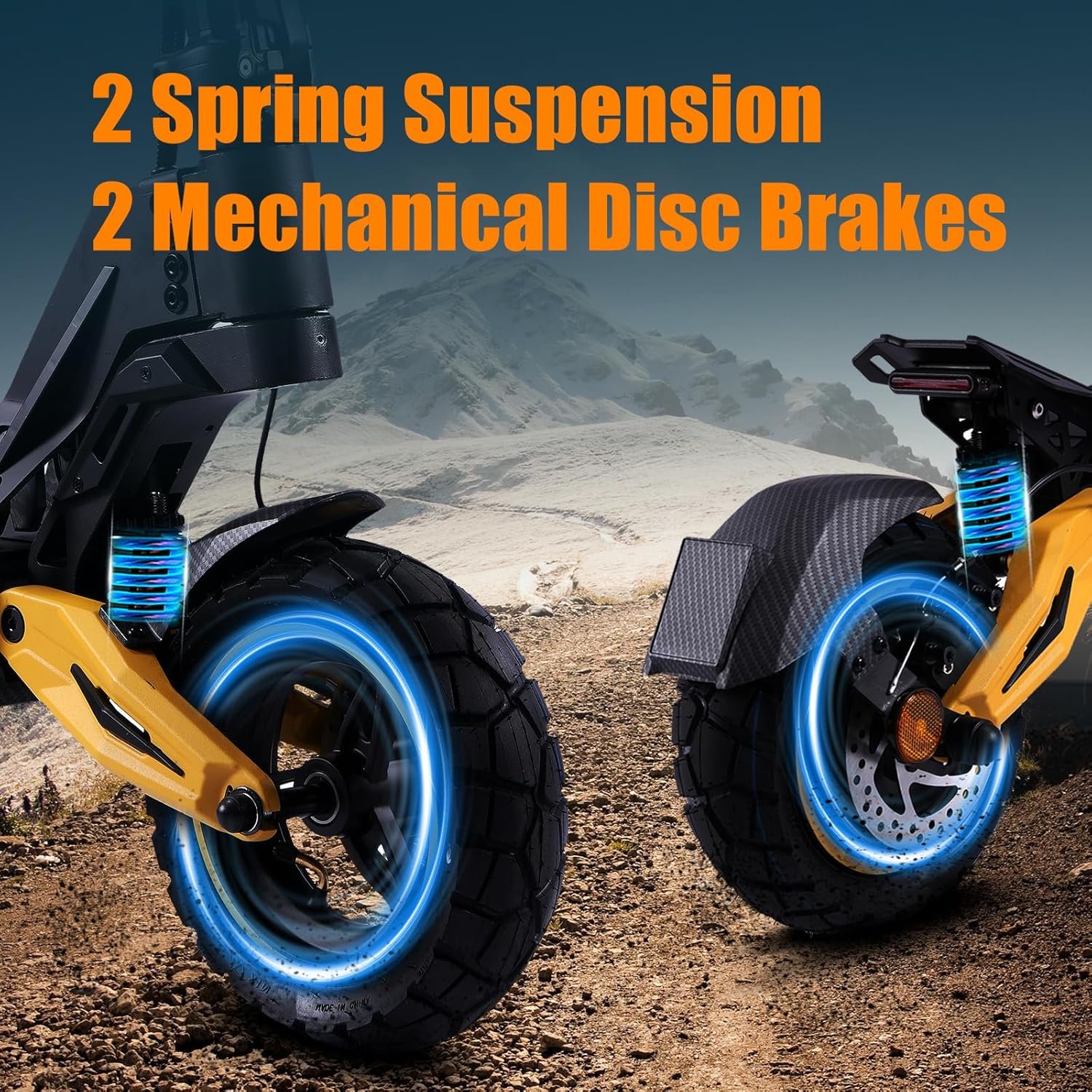 TWOFISH Electric Scooter for Adults, Foldable E Scooter with 48V 17Ah /60V 23Ah Battery, 50-70 km Range, 10"/12" Off-Road Tires, 150KG Load Capacity, with USB Charging and NFC Unlock - Image 5