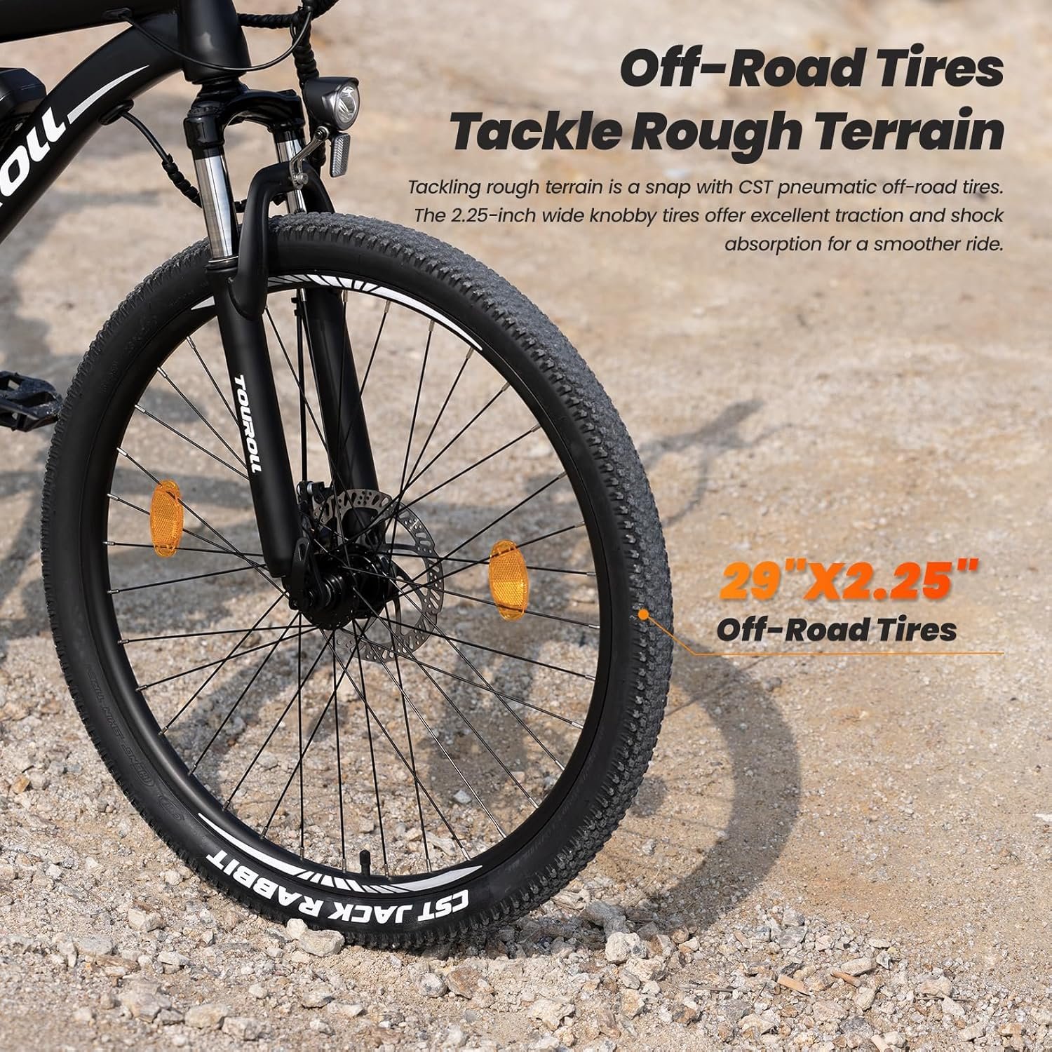 Touroll U1 Electric Mountain Bike, 26"/29'' Electric Bicycle Commute E-bike with 36V 13Ah Removable Battery, 65Km Range, LED Display, Dual Disk Brake, 21 Speed, MTB for Teenagers and Adults - Image 2