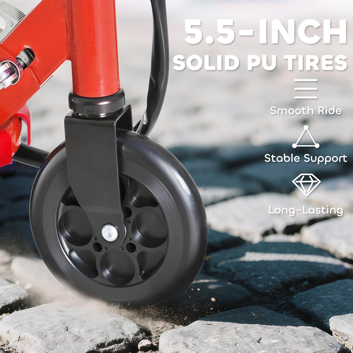 HOMCOM Kids Electric Scooter, 5.5 Inch Foldable Kids Scooter for Ages 7-14, 120W Motor, Up to 12km/h, 10km Range, Adjustable Height - Image 6