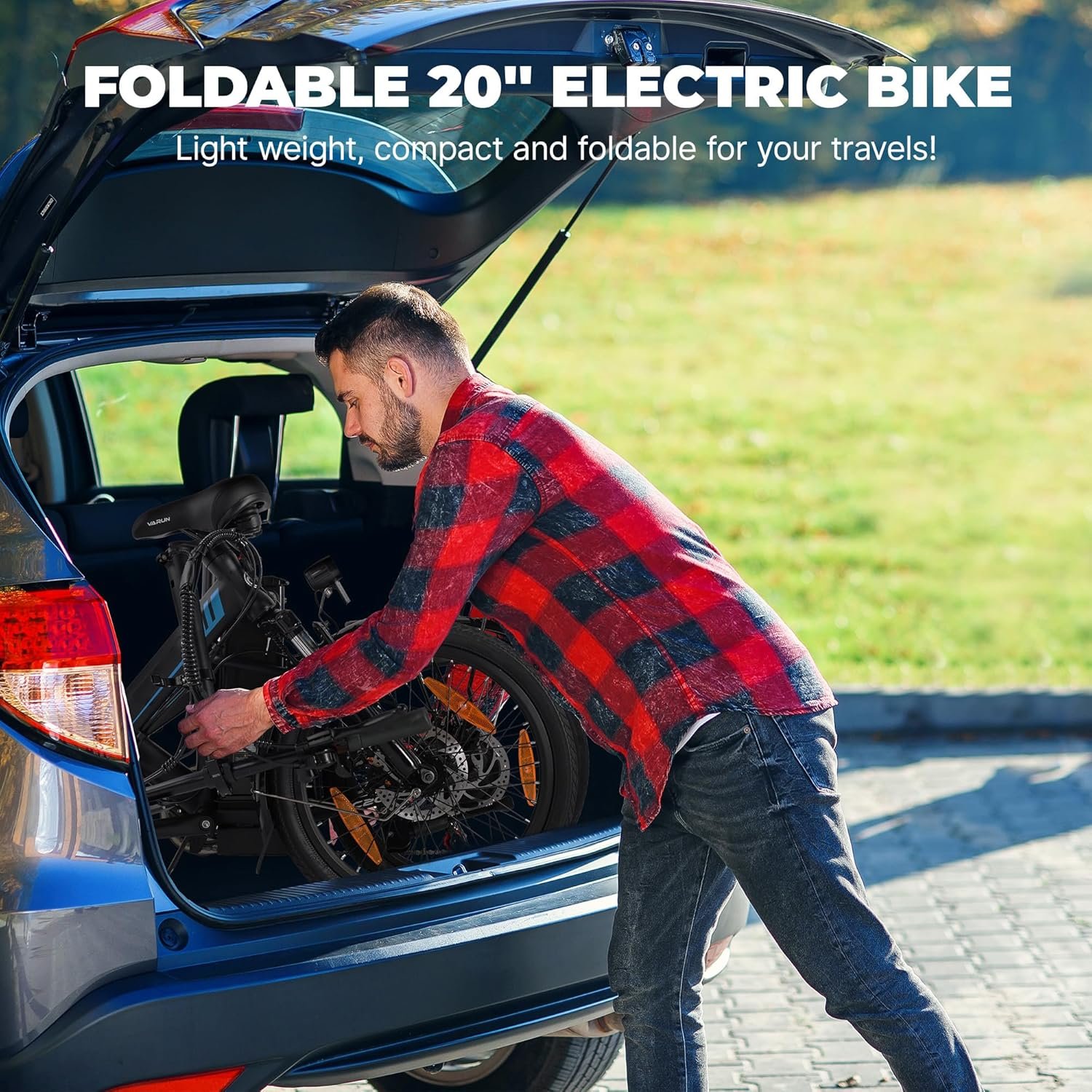 Electric Bike, 20"/14" Folding Electric Bike with 48V/36V Battery, 45-65 KM Range, 250W Powerful Motor, 7 Speed, EBike LCD Display, Commuting Folding Bike, Electric Bikes for Adults and Teens - Image 7