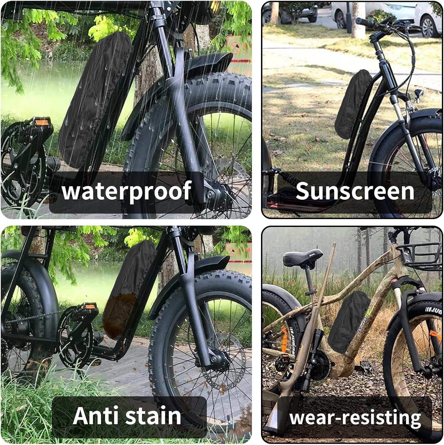Ebike Battery Cover Waterproof 600D PVC Electric Bike Battery Cover Bag Dustproof E Bike Battery Protector Frame Bag for Hailong Dolphin Tiger Shark Jumbo Shark Lithium Batteries - Image 2