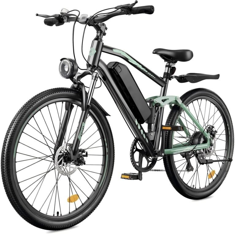 Finbike M50 Electric Bike Adults, 27.5"×2.3" Electric Mountain Bike with 13Ah Battery, 4-Link Suspensions, 130 Lux Headlight, 70KM Max Range, 7-Speed Derailleur, LCD Display with USB Port