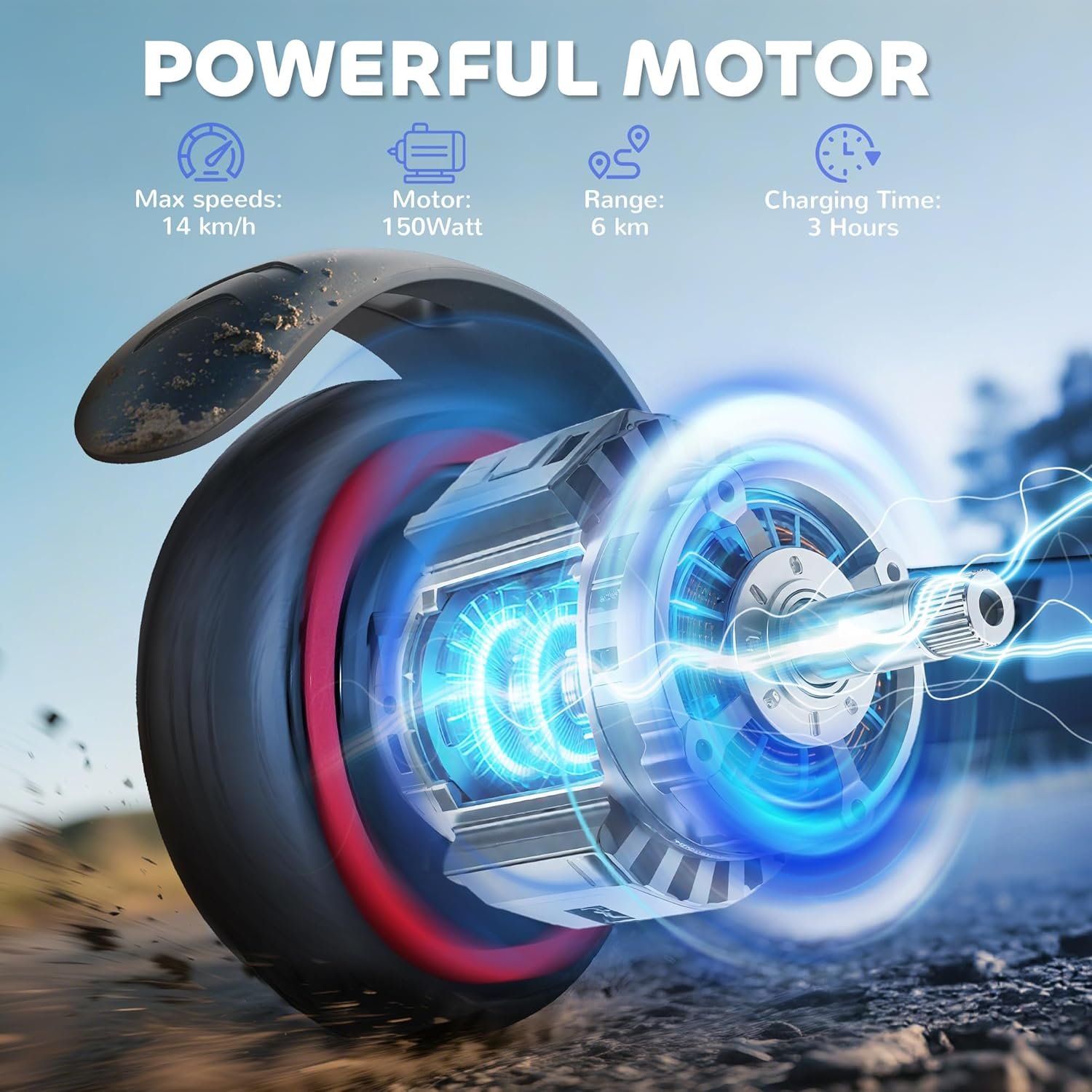 SPORTNOW Electric Scooter for Kids, Foldable Scooter for Age 6-14 with Dual Brakes, Up to 14 KM/H, Maximum Range 6 KM, 6.8kg Lightweight, Front Suspension, LED Colourful Lights - Image 5
