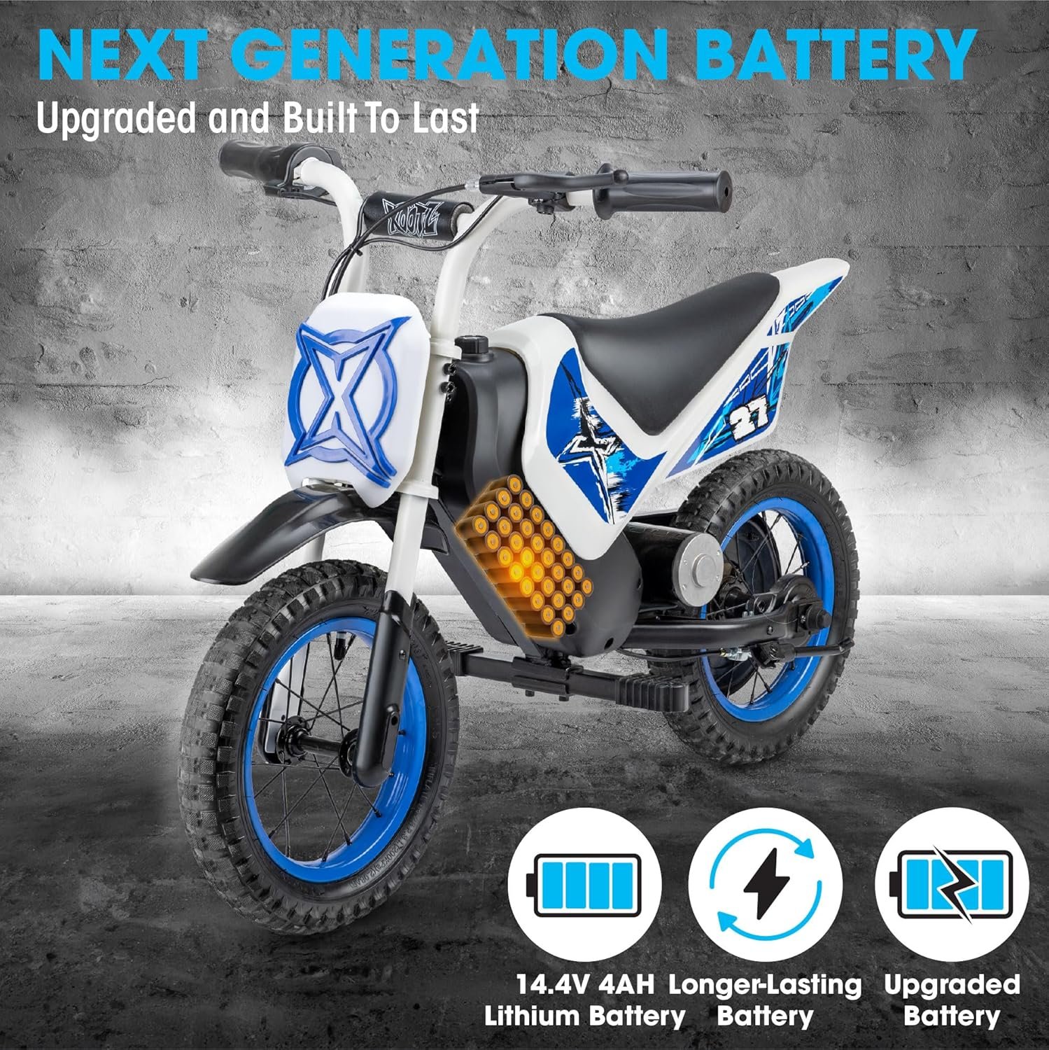Cobolt Kids Electric Motorbike, 150W Motor 8/16 km/h Speed Modes, 14.4V Lithium Battery, Handbrake, Padded Seat and Mudguard, Motorcycle Gift For Kids Age 6+ - Image 5